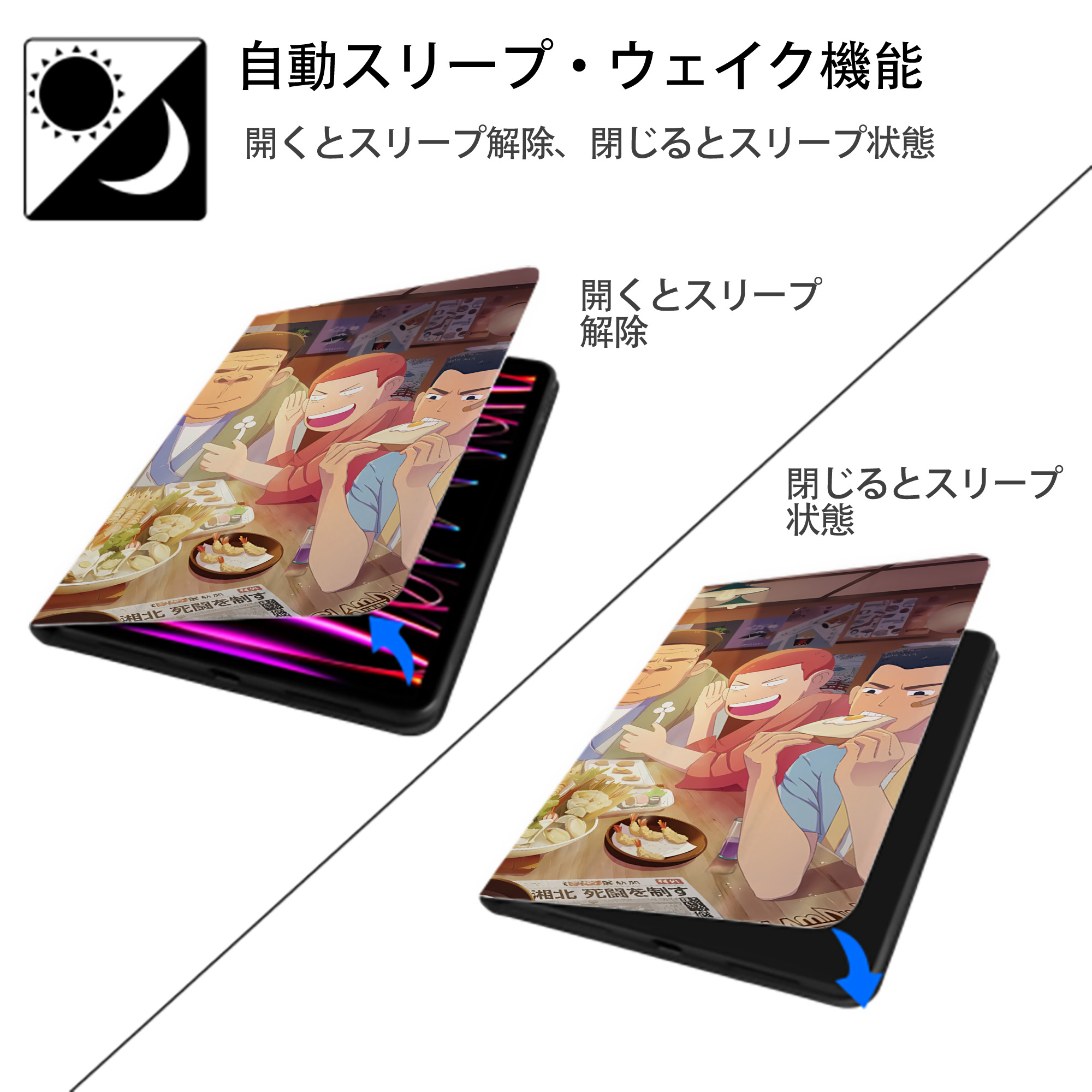 SLAM DUNK／スラムダンク IPadケース ペンホルダー付き ブックスタイルデザイン
