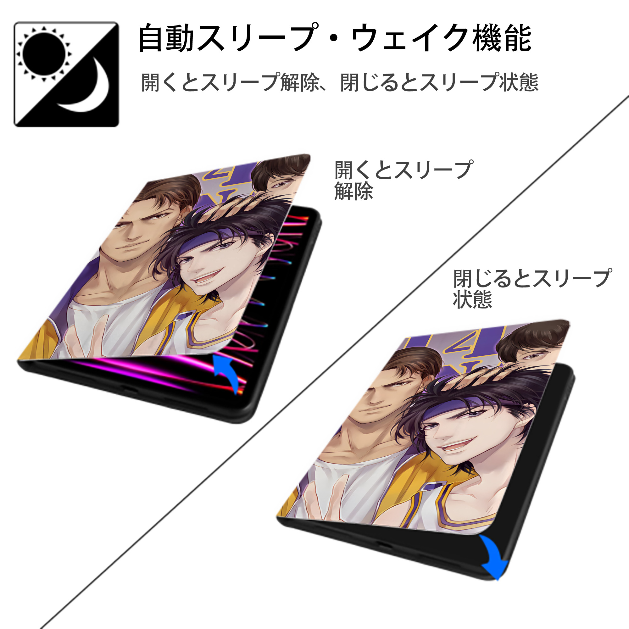 SLAM DUNK／スラムダンク IPadケース ペンホルダー付き ブックスタイルデザイン