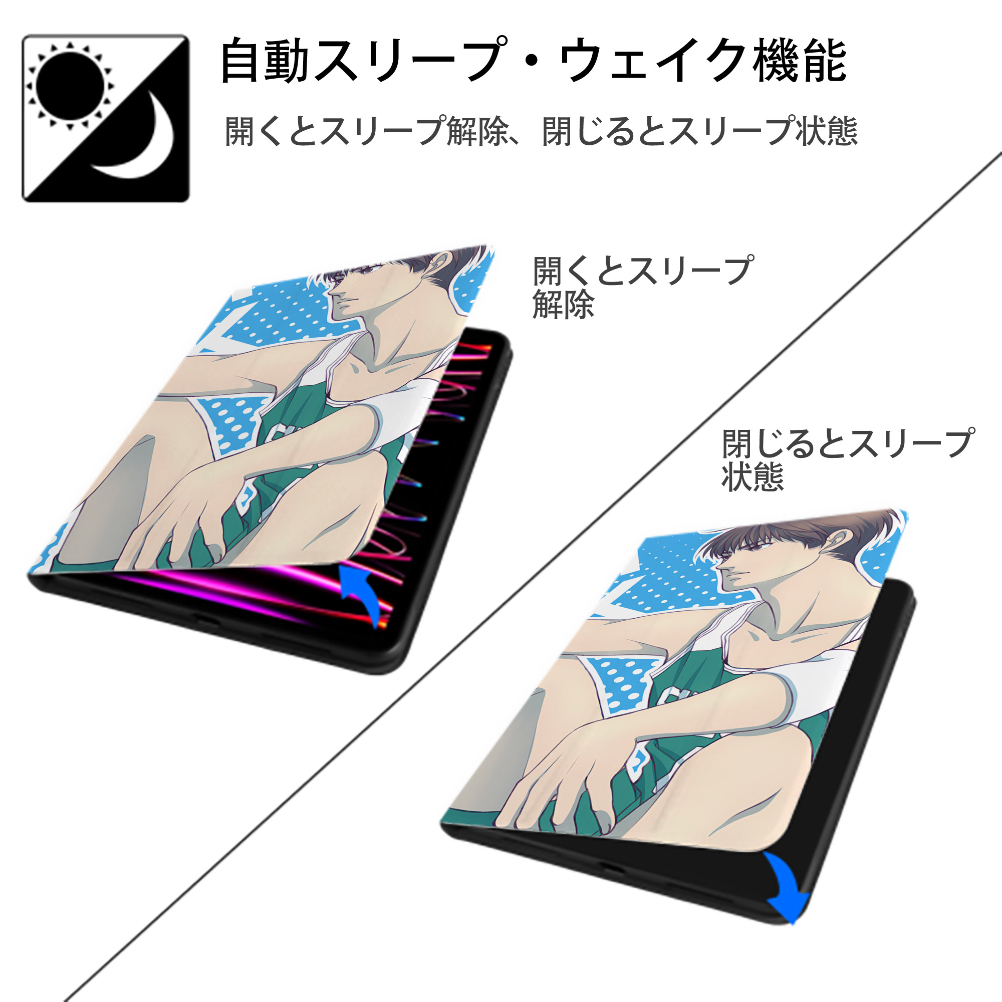 SLAM DUNK／スラムダンク IPadケース ペンホルダー付き ブックスタイルデザイン