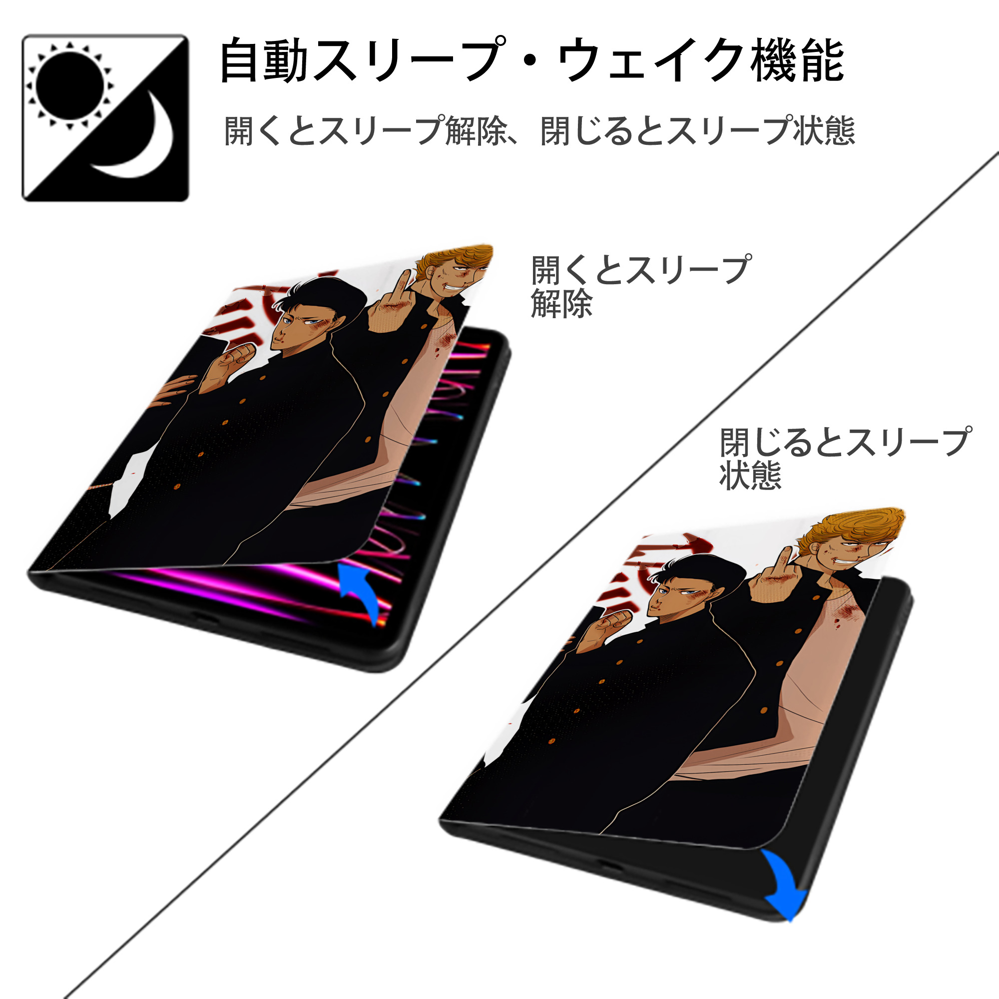 SLAM DUNK／スラムダンク IPadケース ペンホルダー付き ブックスタイルデザイン