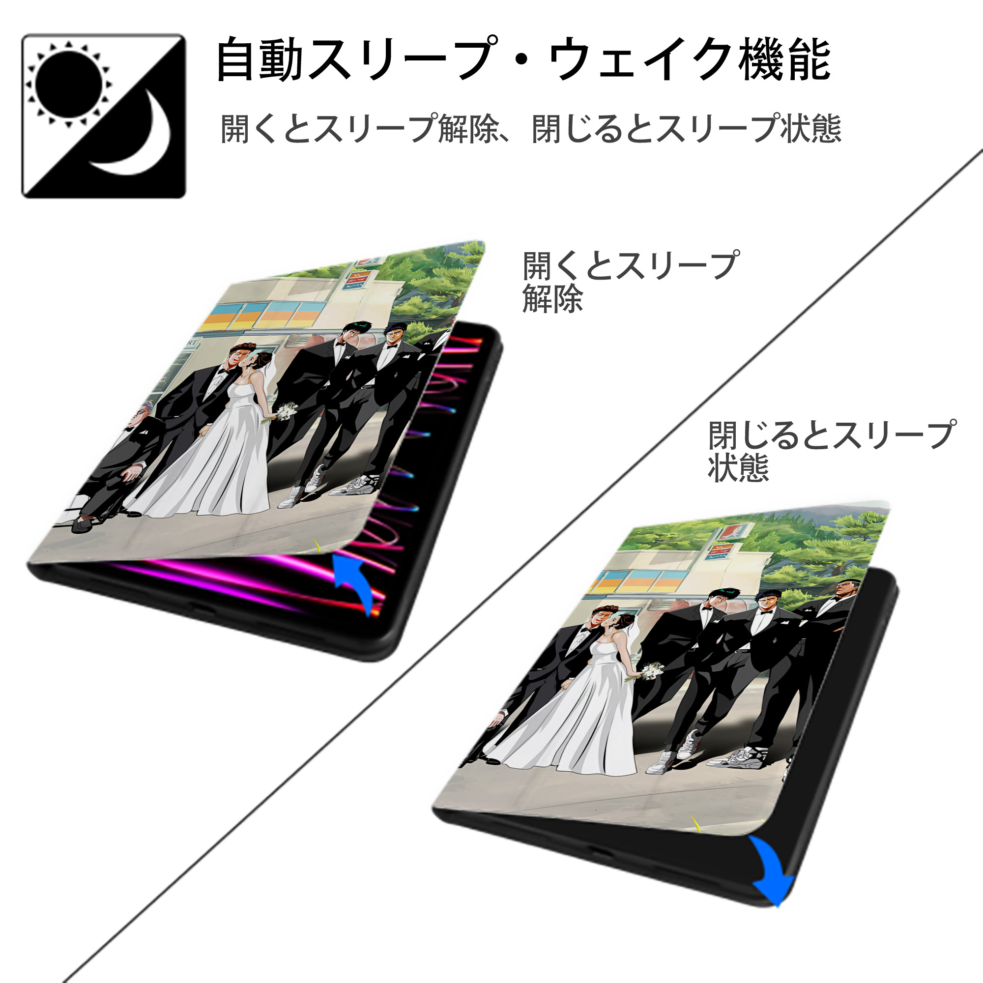 SLAM DUNK／スラムダンク IPadケース ペンホルダー付き ブックスタイルデザイン