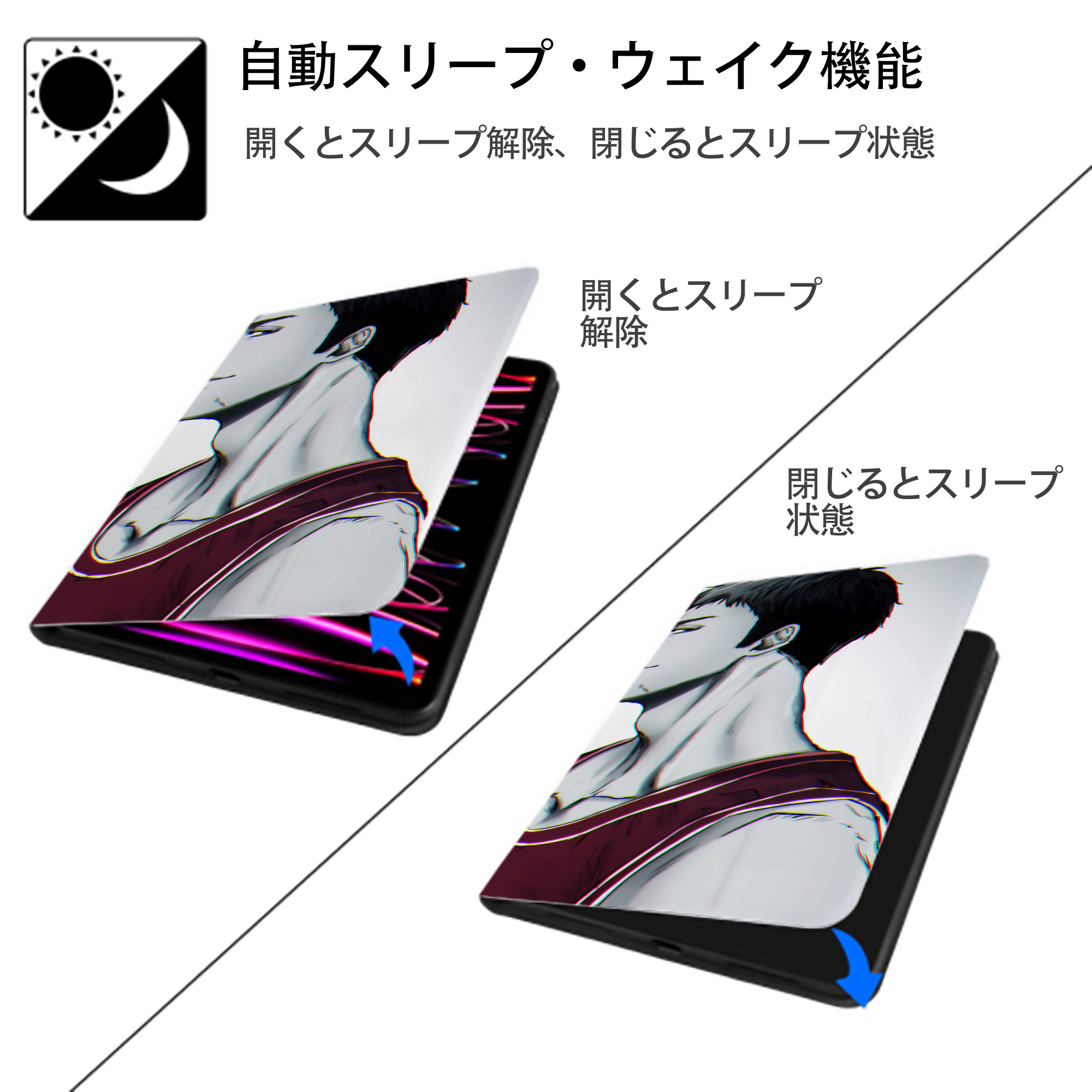 SLAM DUNK／スラムダンク IPadケース ペンホルダー付き ブックスタイルデザイン