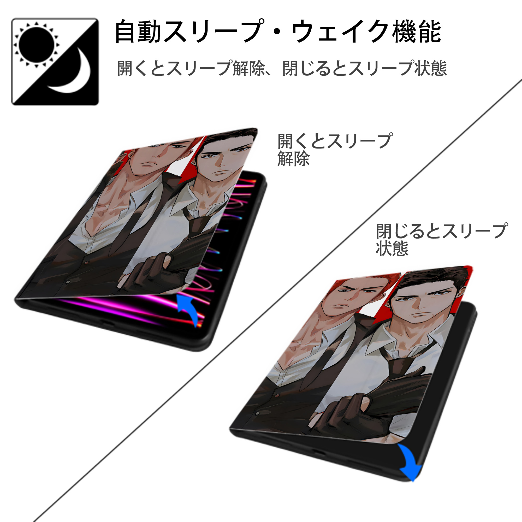 SLAM DUNK／スラムダンク IPadケース ペンホルダー付き ブックスタイルデザイン