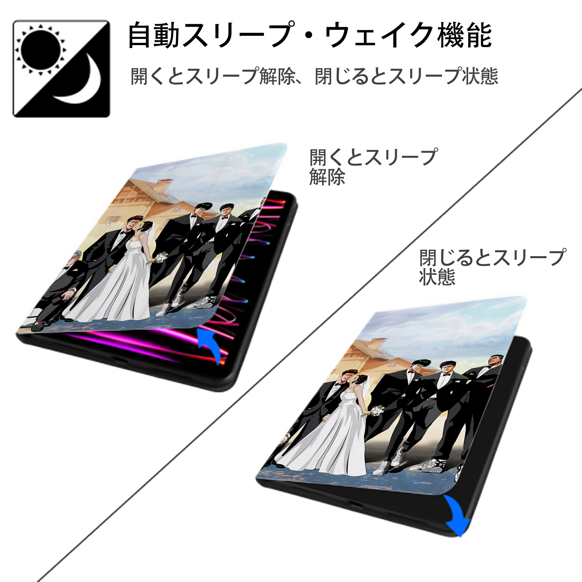 SLAM DUNK／スラムダンク IPadケース ペンホルダー付き ブックスタイルデザイン