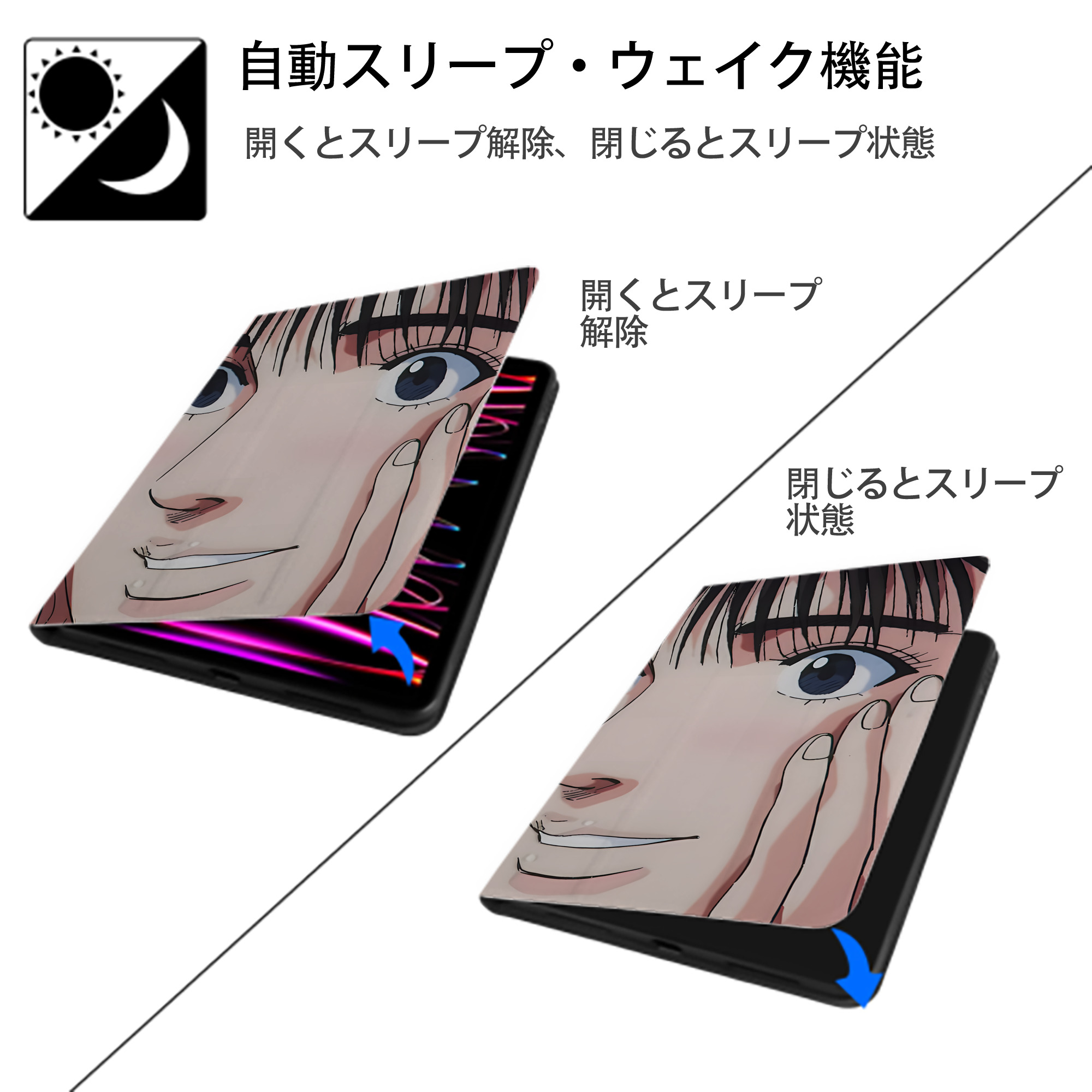 SLAM DUNK／スラムダンク IPadケース ペンホルダー付き ブックスタイルデザイン