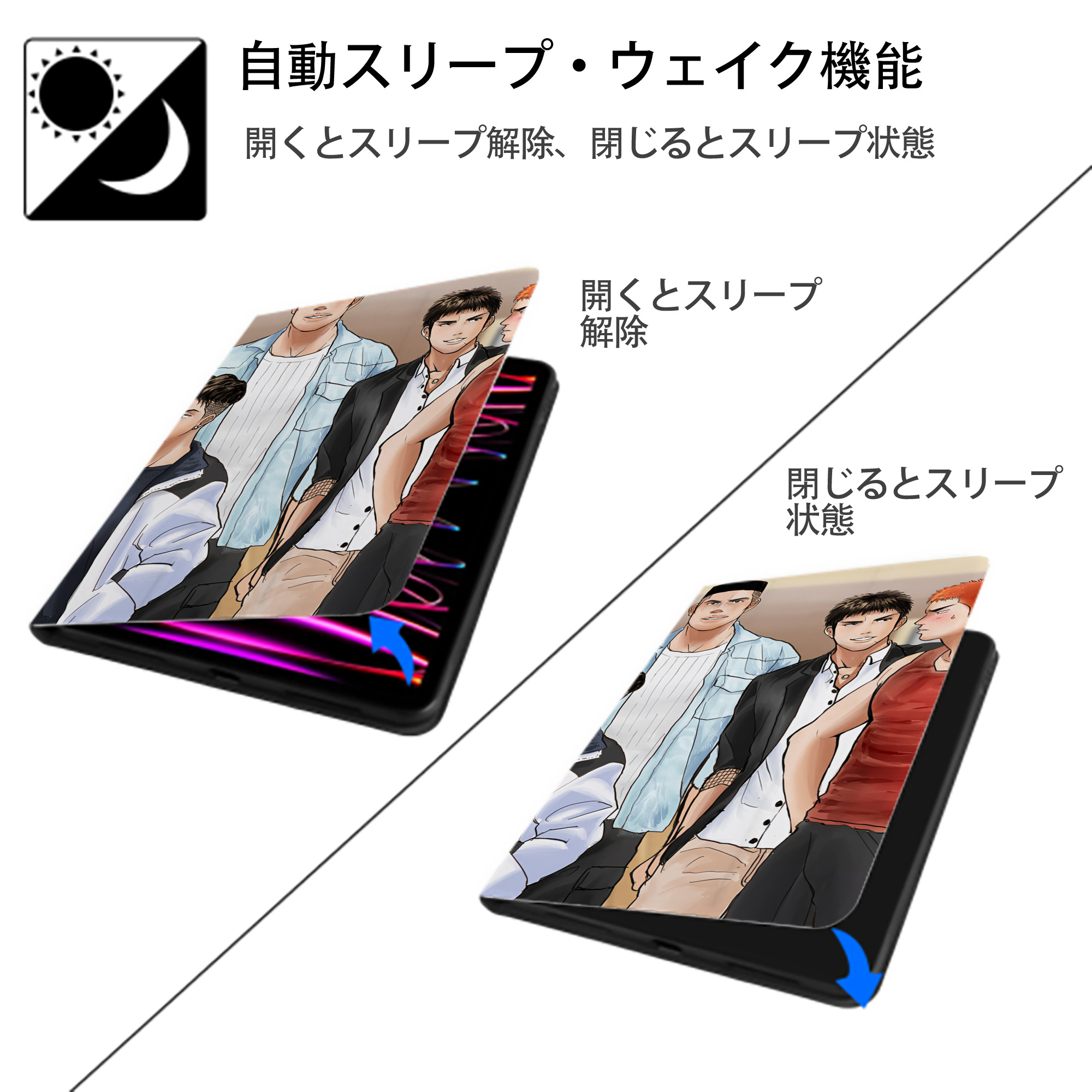 SLAM DUNK／スラムダンク IPadケース ペンホルダー付き ブックスタイルデザイン