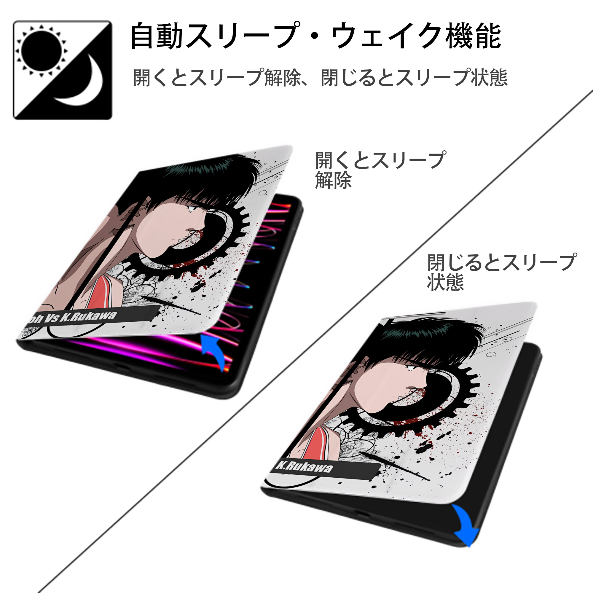 SLAM DUNK／スラムダンク IPadケース ペンホルダー付き ブックスタイルデザイン