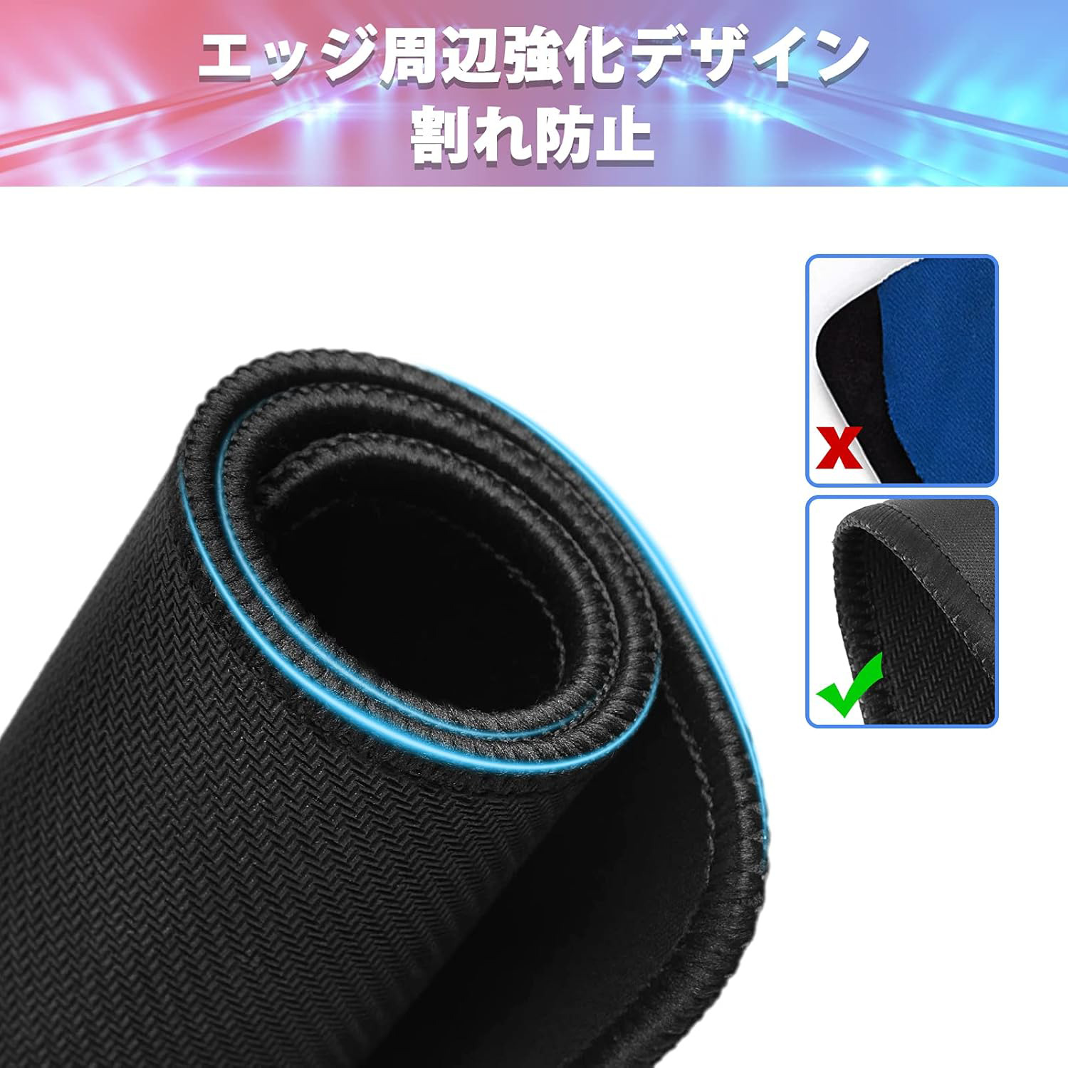 SLAM DUNK／スラムダンク マウスパッド ステッチ加工 ラバー素材 防水 滑り止め 超薄型 ゲーミング/オフィス対応
