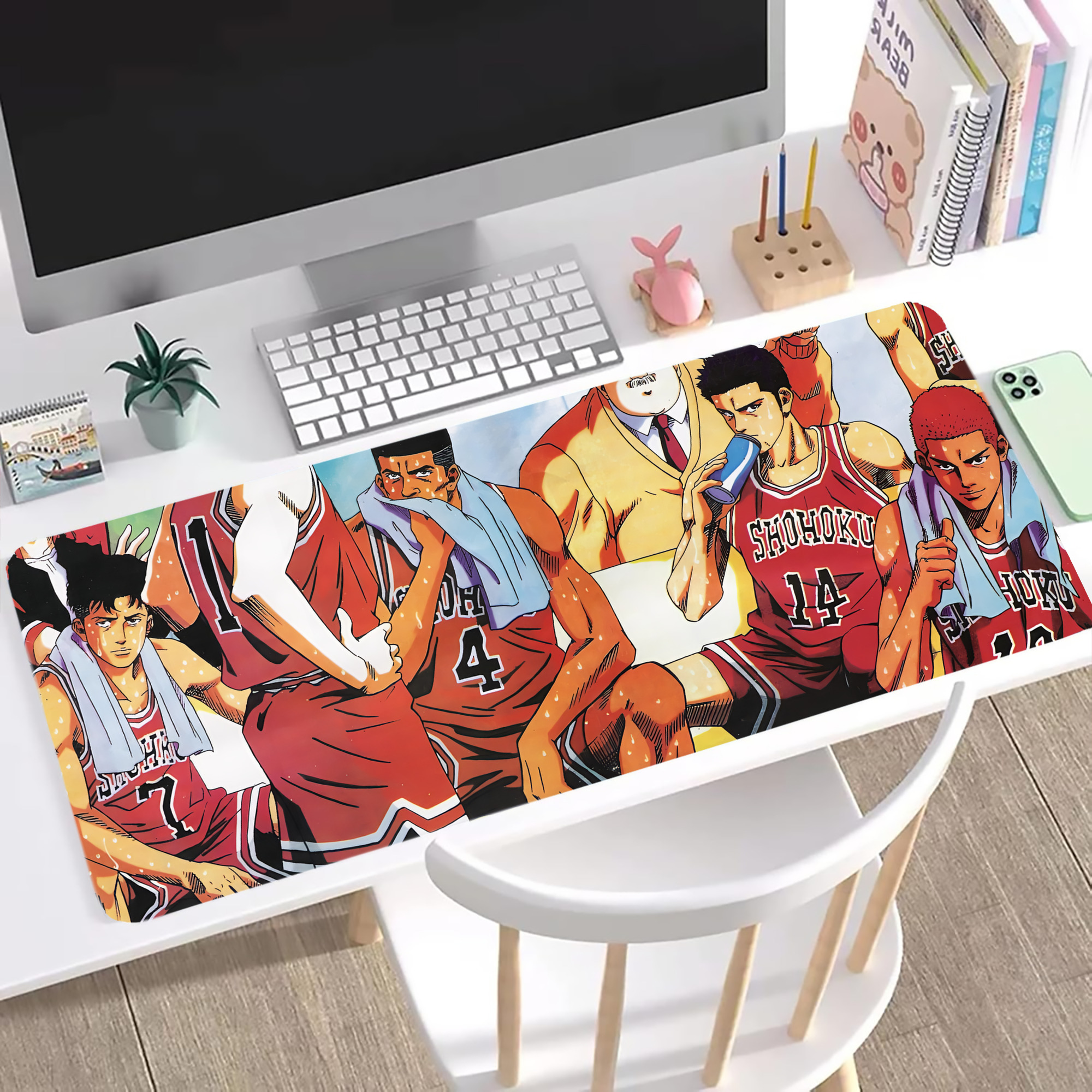 （画像用） SLAM DUNK／スラムダンク ステッチ加工 大判デスクマット／滑り止めマウスパッド