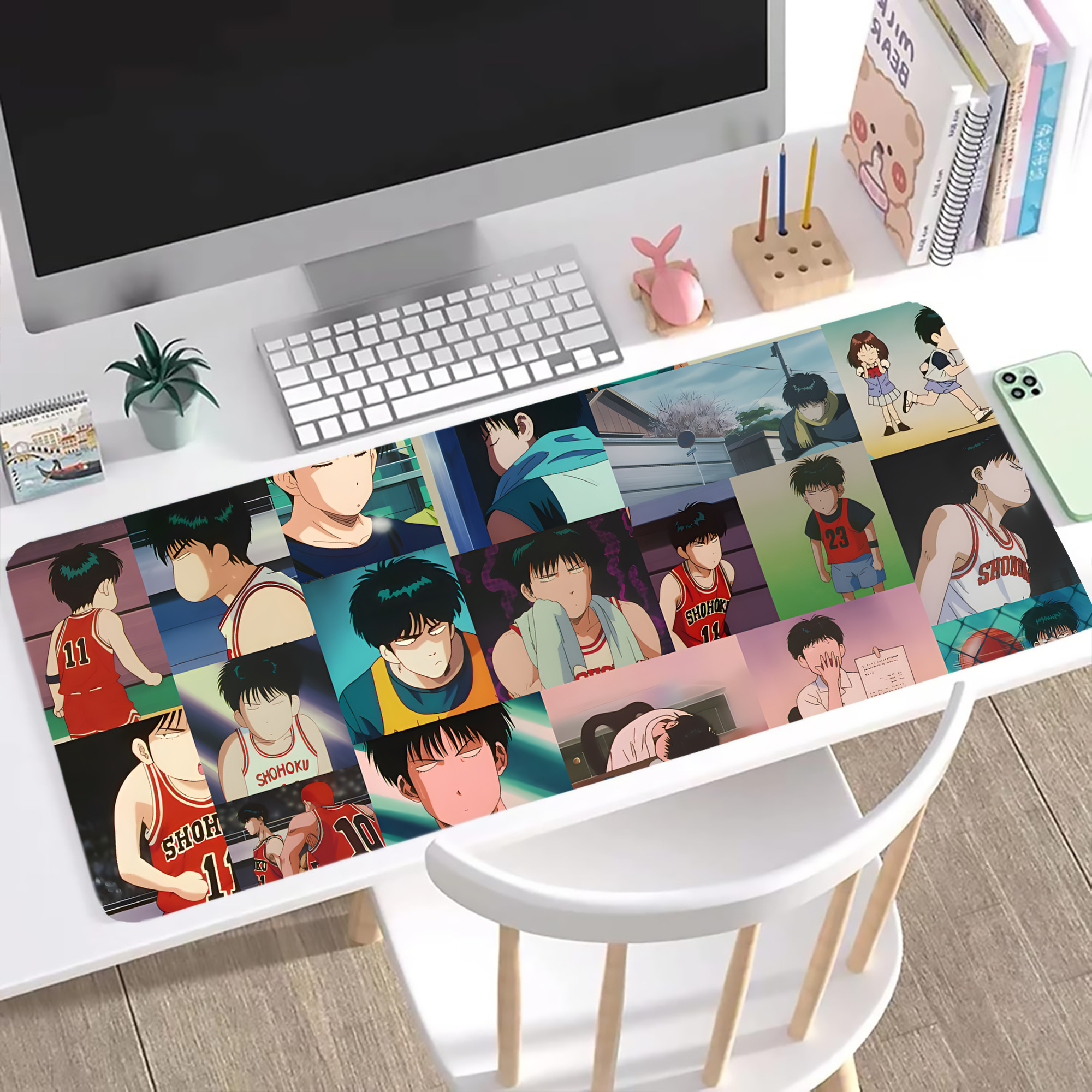 （画像用） SLAM DUNK／スラムダンク ステッチ加工 大判デスクマット／滑り止めマウスパッド
