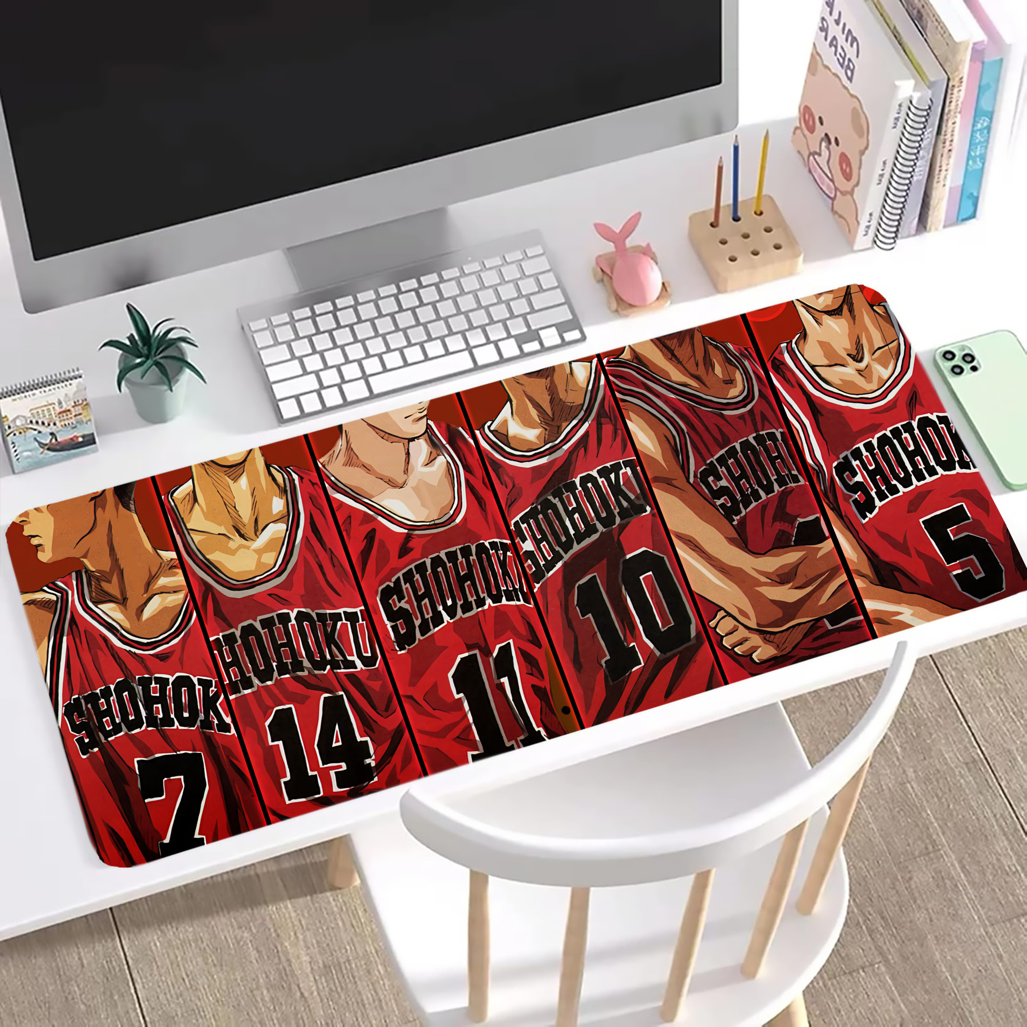 （画像用） SLAM DUNK／スラムダンク ステッチ加工 大判デスクマット／滑り止めマウスパッド
