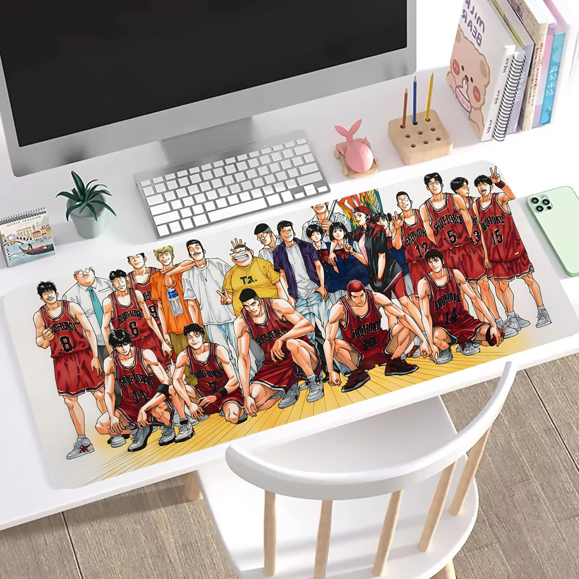 （画像用） SLAM DUNK／スラムダンク ステッチ加工 大判デスクマット／滑り止めマウスパッド