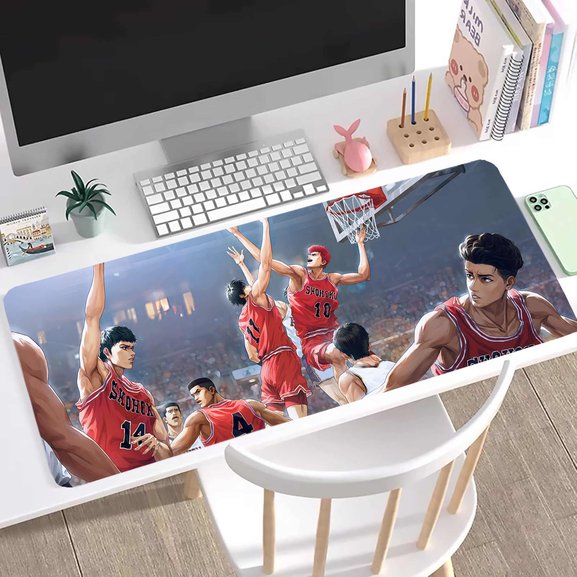 （画像用） SLAM DUNK／スラムダンク ステッチ加工 大判デスクマット／滑り止めマウスパッド