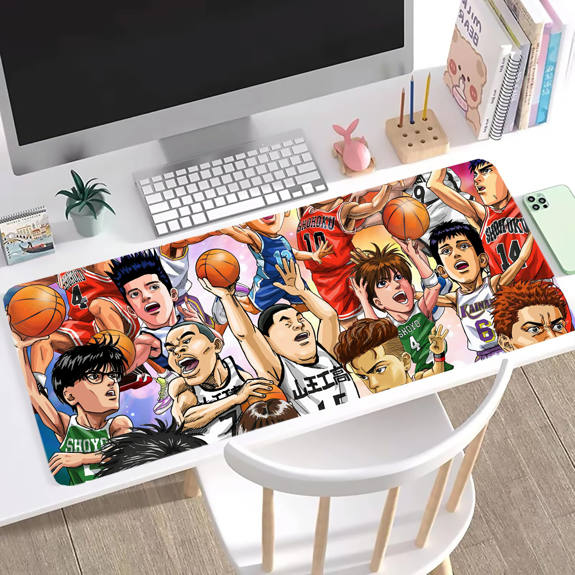 （画像用） SLAM DUNK／スラムダンク ステッチ加工 大判デスクマット／滑り止めマウスパッド