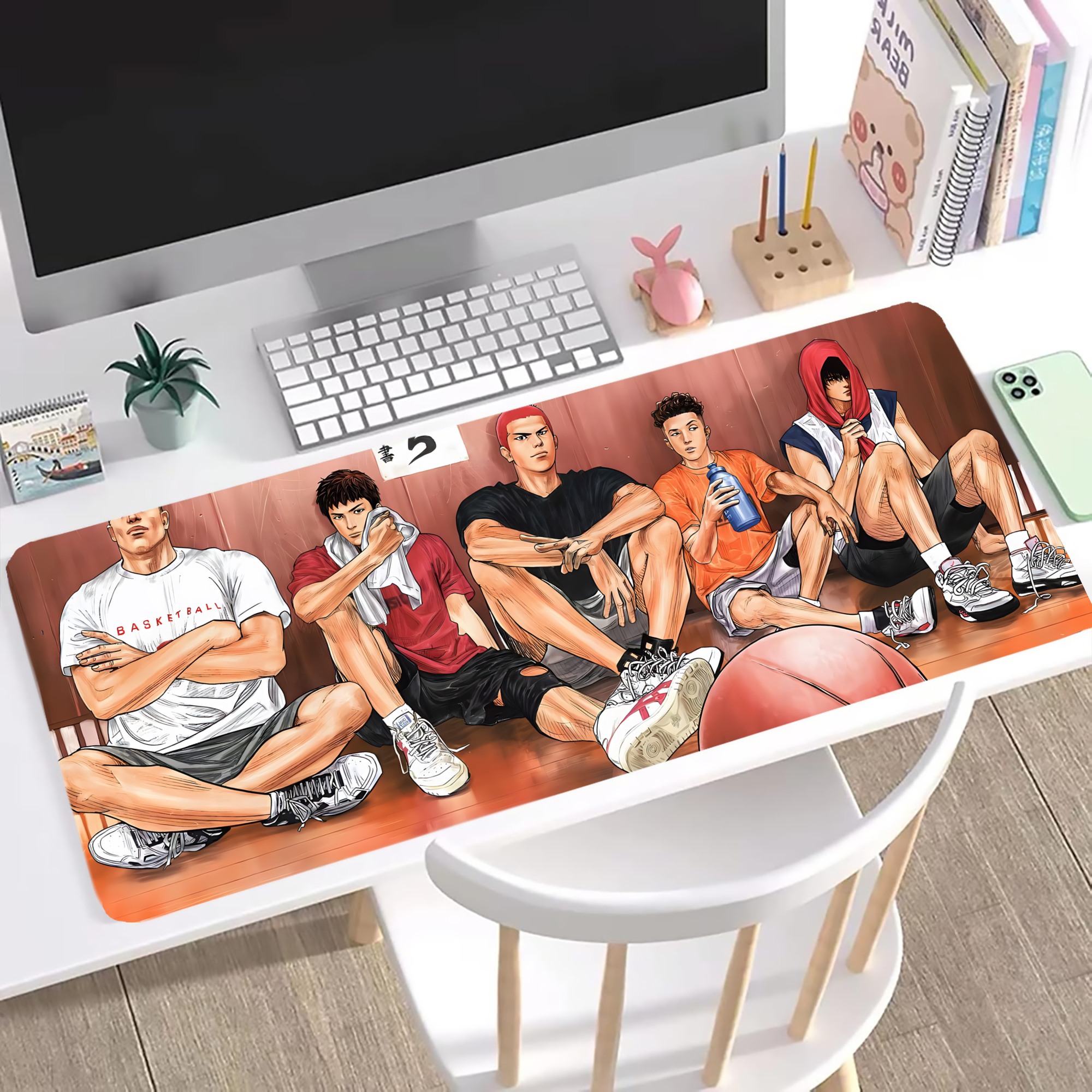 （画像用） SLAM DUNK／スラムダンク ステッチ加工 大判デスクマット／滑り止めマウスパッド