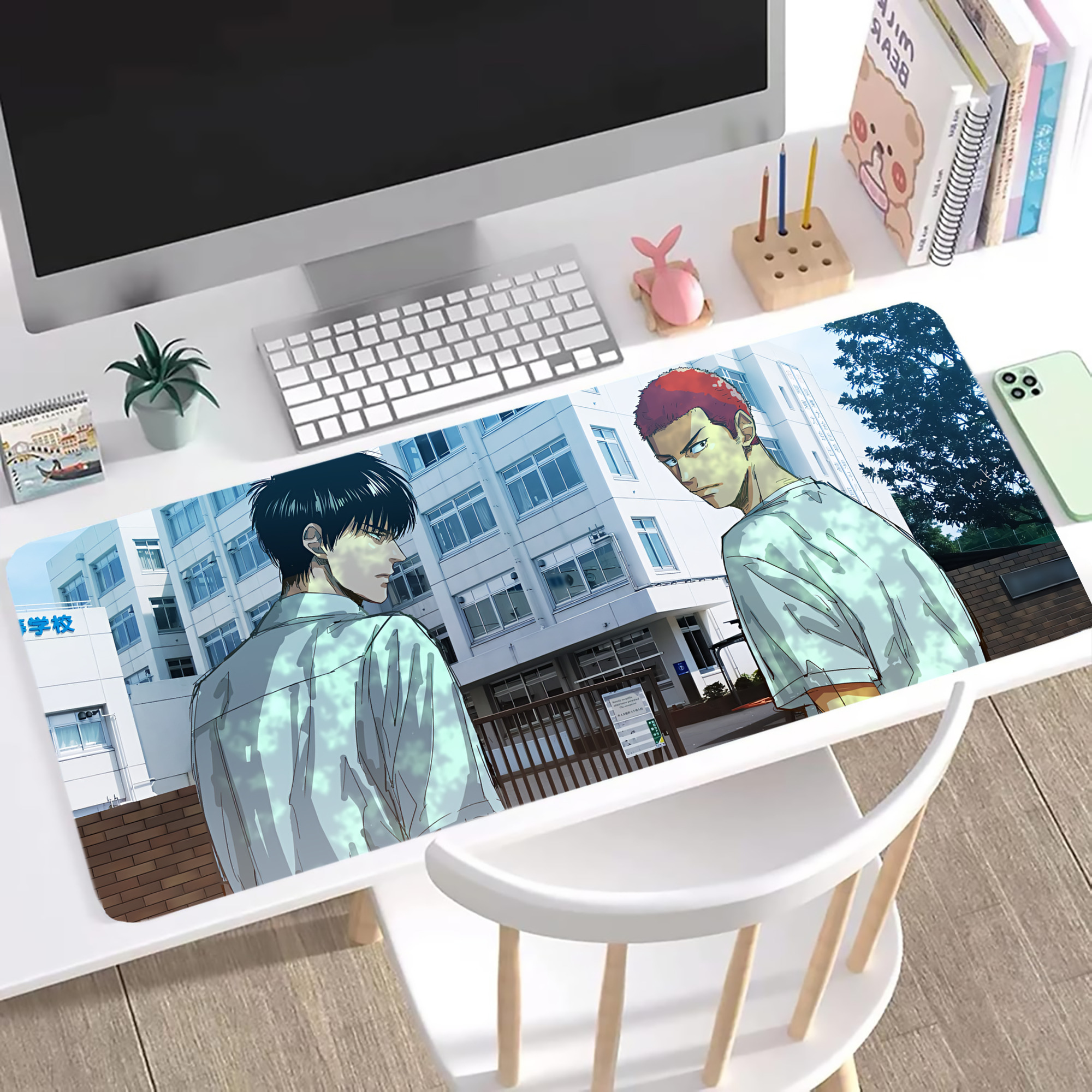 （画像用） SLAM DUNK／スラムダンク ステッチ加工 大判デスクマット／滑り止めマウスパッド