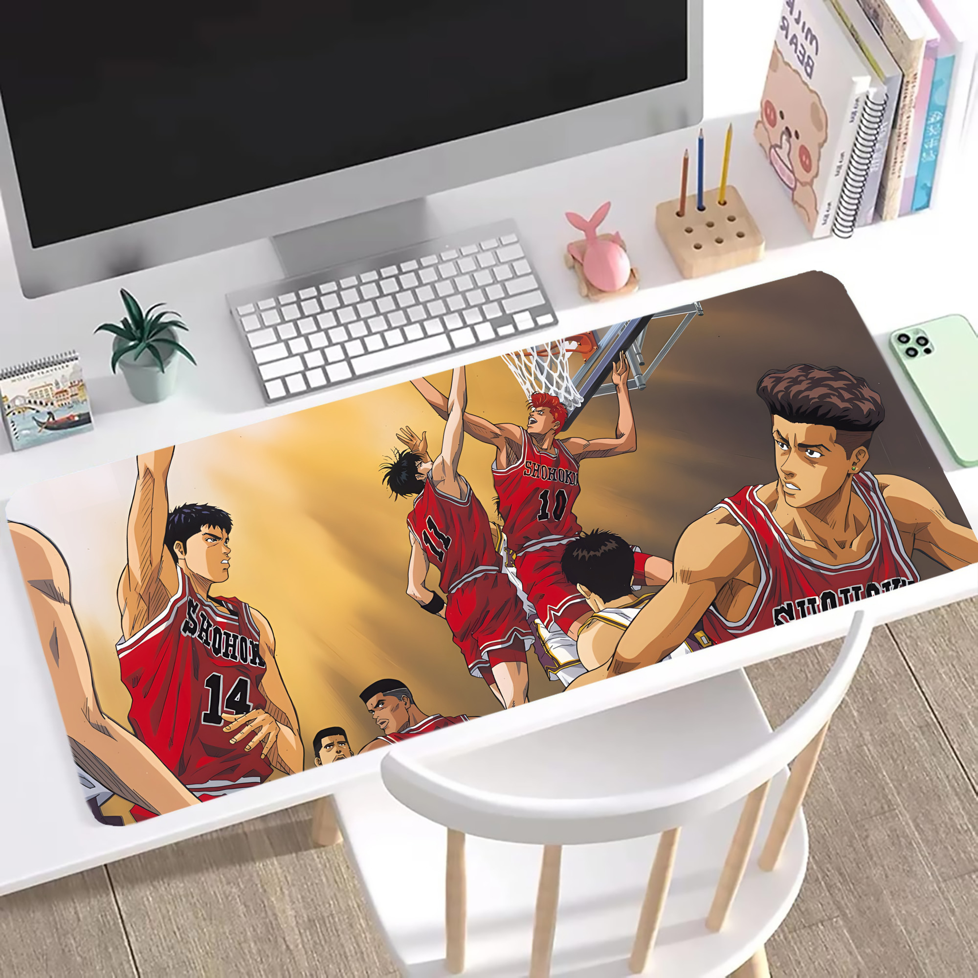 （画像用） SLAM DUNK／スラムダンク ステッチ加工 大判デスクマット／滑り止めマウスパッド