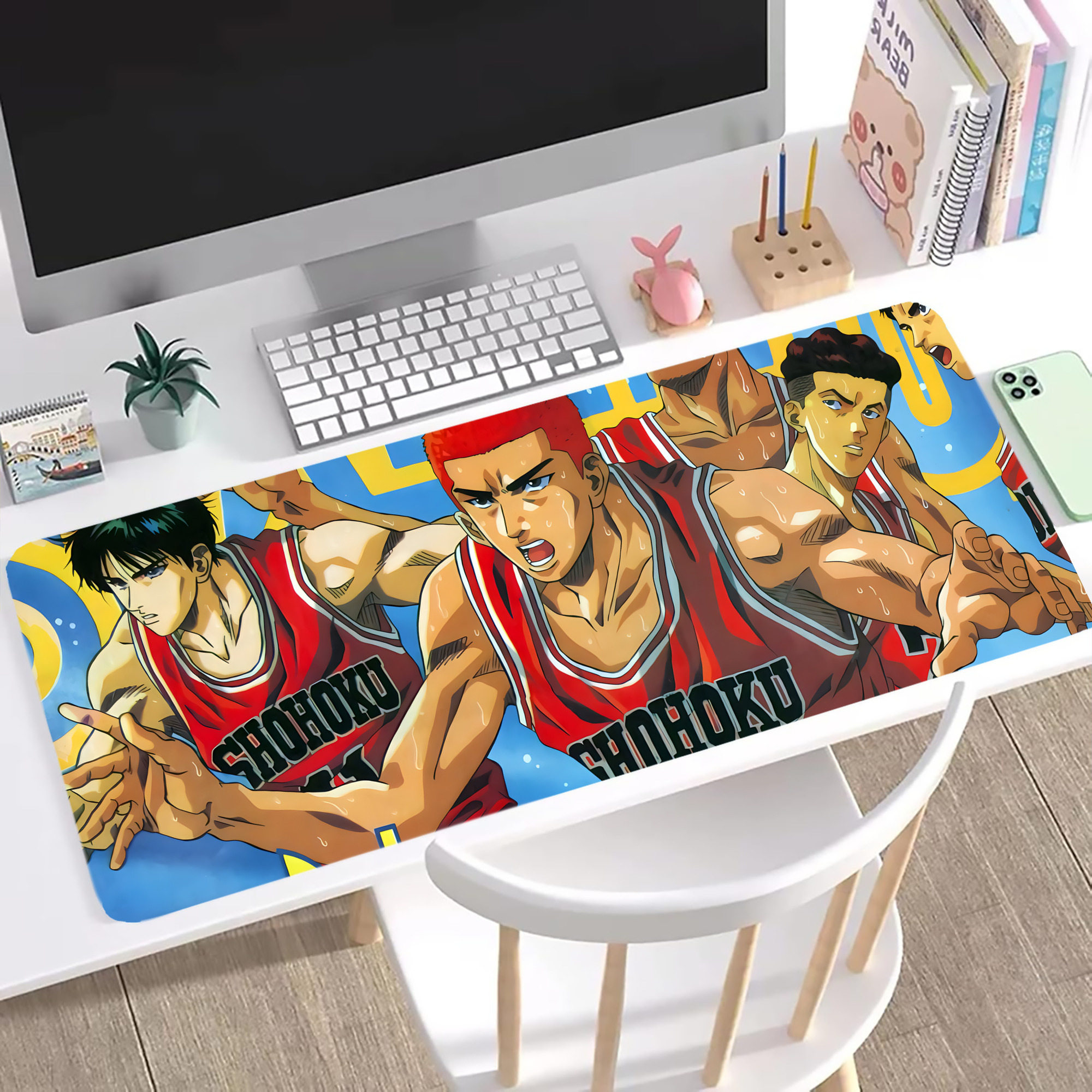 （画像用） SLAM DUNK／スラムダンク ステッチ加工 大判デスクマット／滑り止めマウスパッド