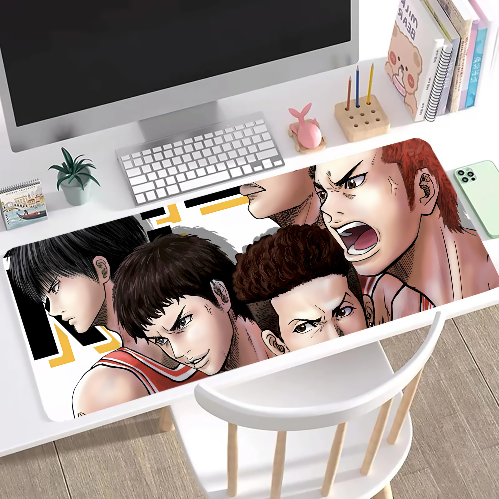 （画像用） SLAM DUNK／スラムダンク ステッチ加工 大判デスクマット／滑り止めマウスパッド