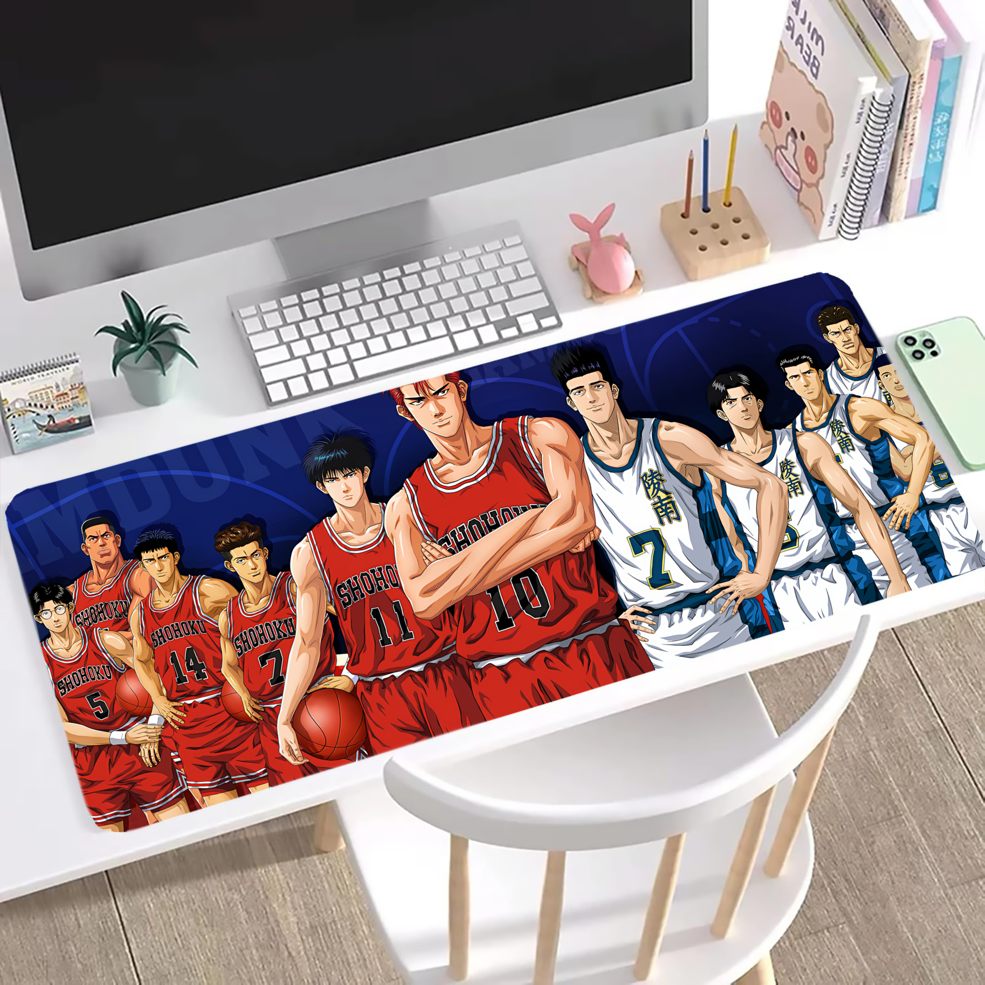 （画像用） SLAM DUNK／スラムダンク ステッチ加工 大判デスクマット／滑り止めマウスパッド