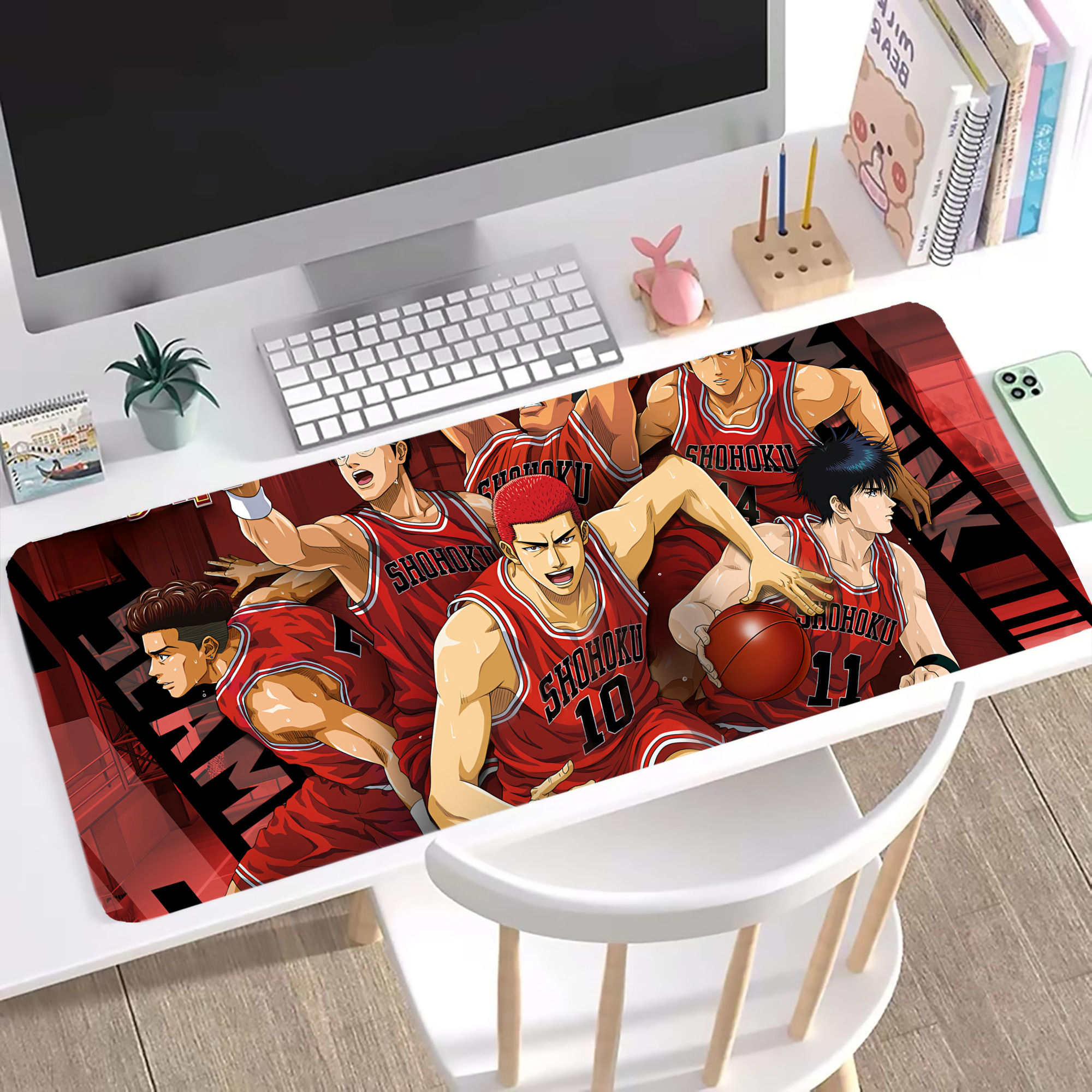 （画像用） SLAM DUNK／スラムダンク ステッチ加工 大判デスクマット／滑り止めマウスパッド