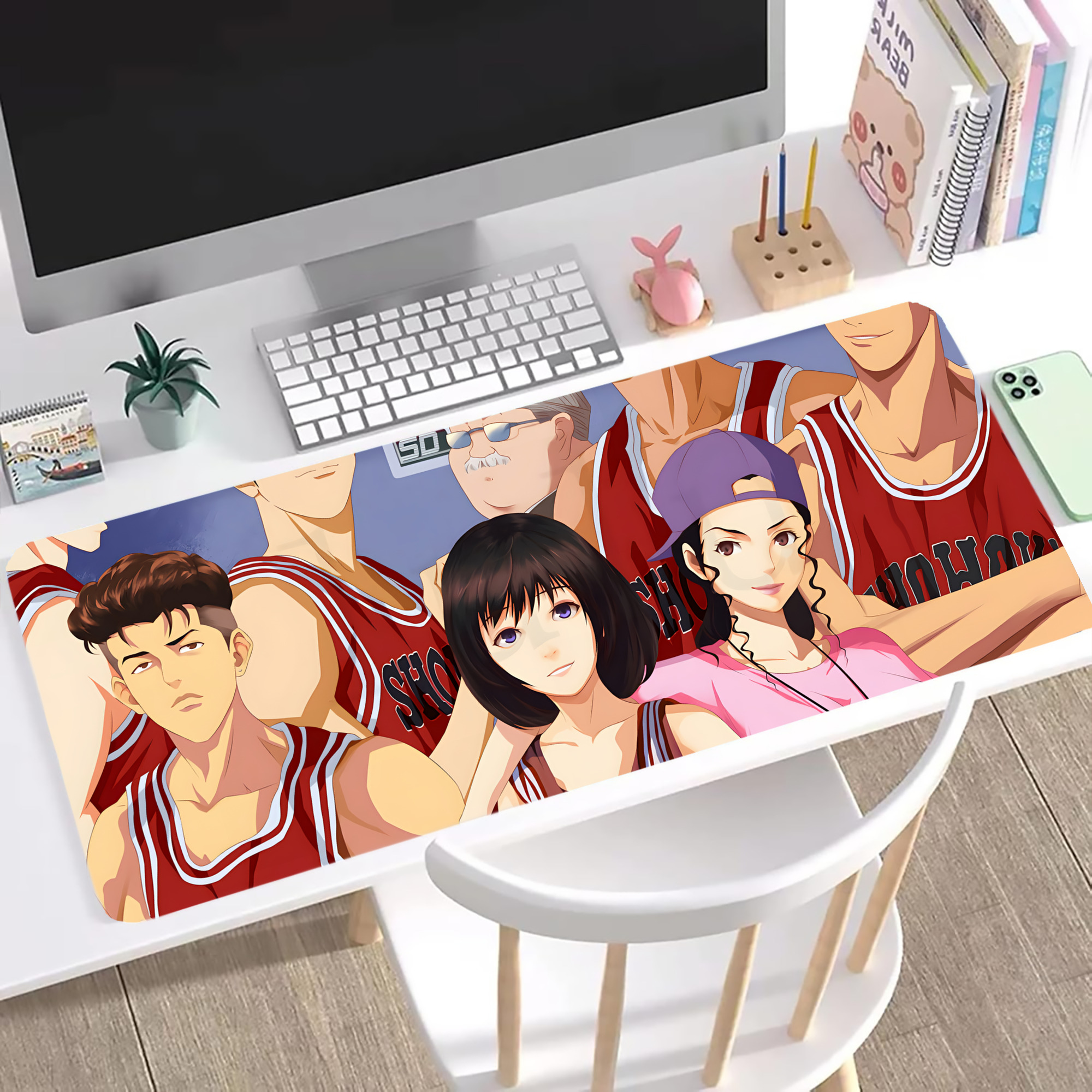 （画像用） SLAM DUNK／スラムダンク ステッチ加工 大判デスクマット／滑り止めマウスパッド