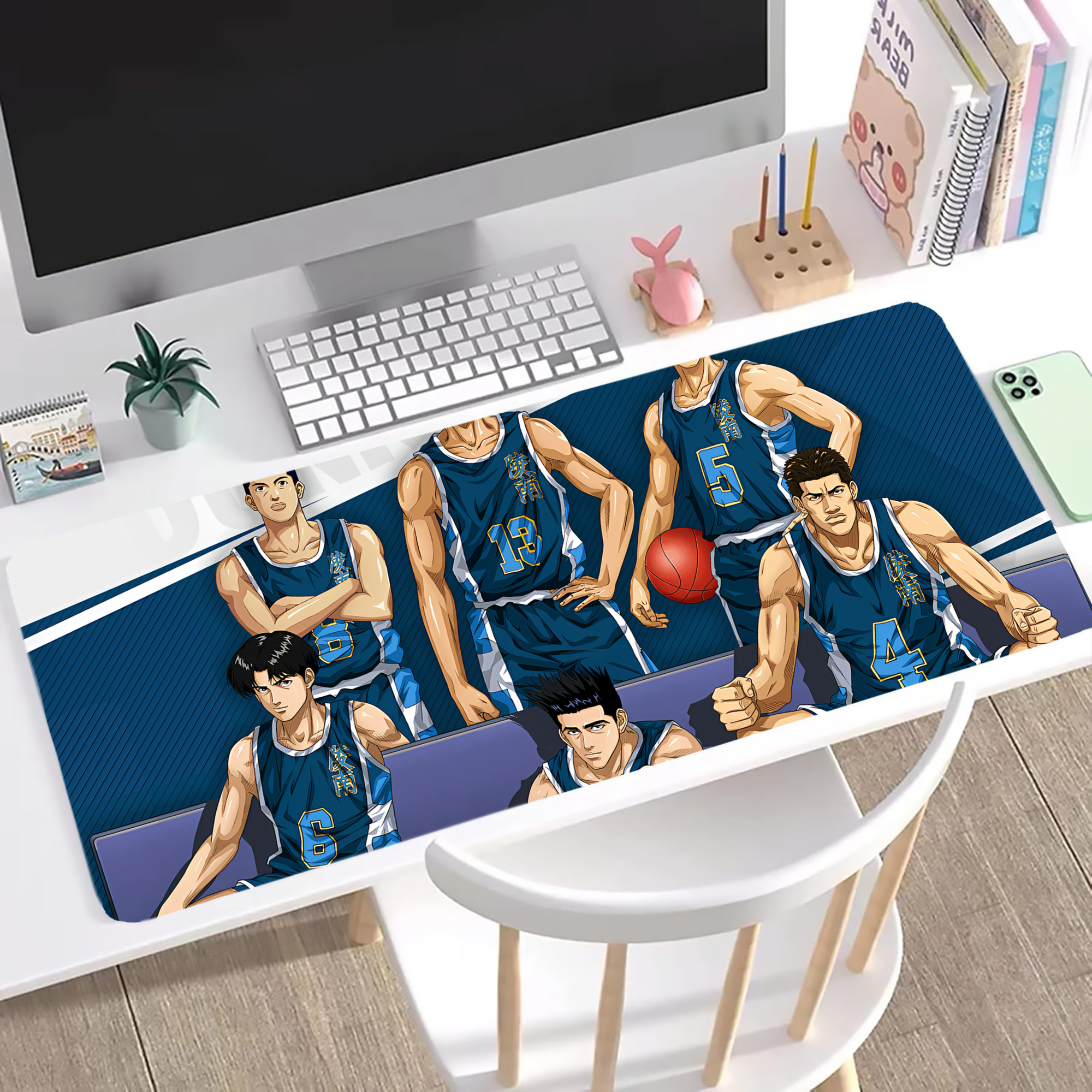 （画像用） SLAM DUNK／スラムダンク ステッチ加工 大判デスクマット／滑り止めマウスパッド