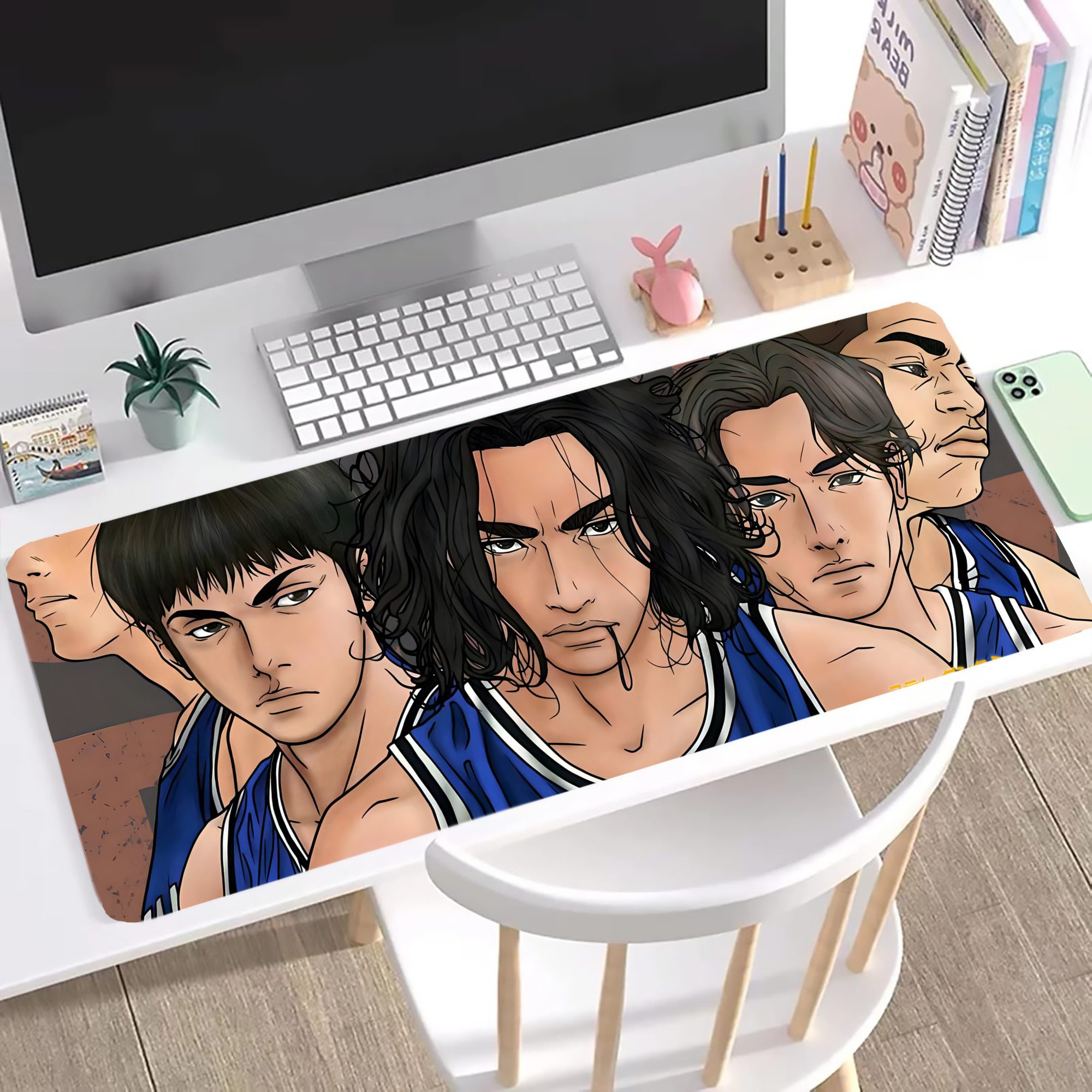 （画像用） SLAM DUNK／スラムダンク ステッチ加工 大判デスクマット／滑り止めマウスパッド
