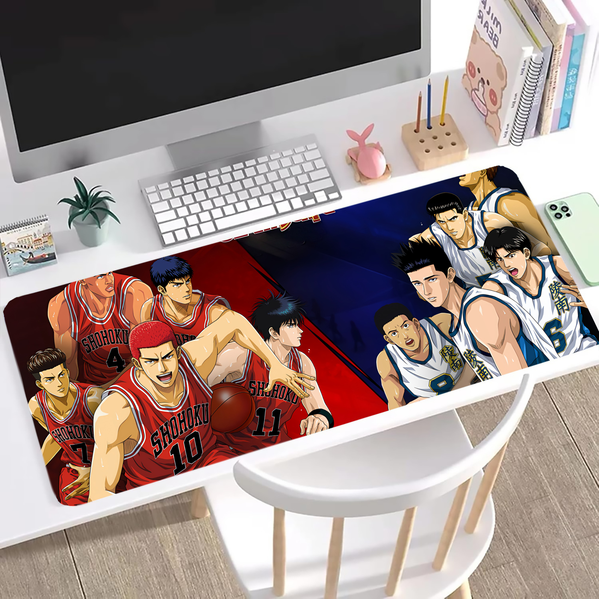 （画像用） SLAM DUNK／スラムダンク ステッチ加工 大判デスクマット／滑り止めマウスパッド