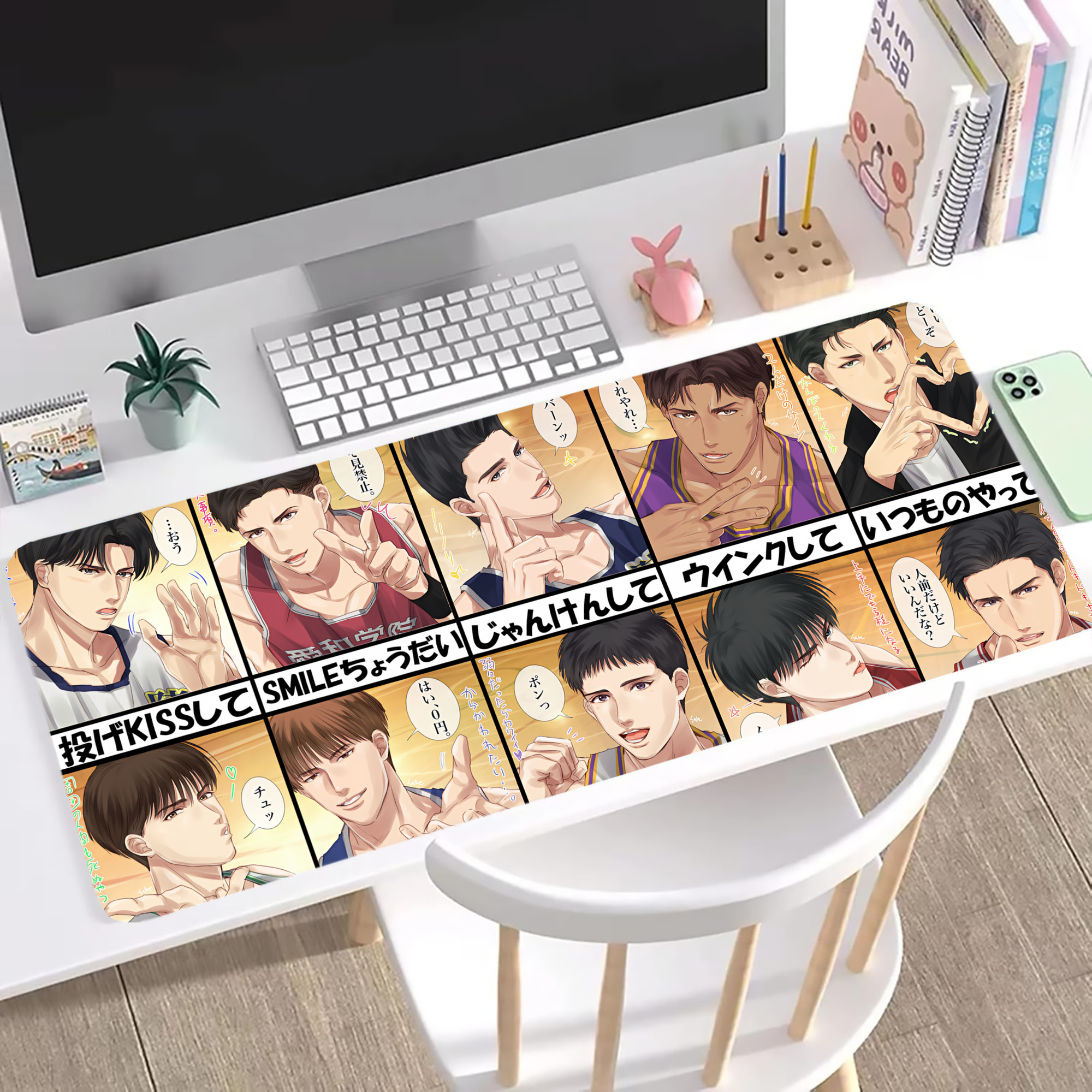 （画像用） SLAM DUNK／スラムダンク ステッチ加工 大判デスクマット／滑り止めマウスパッド