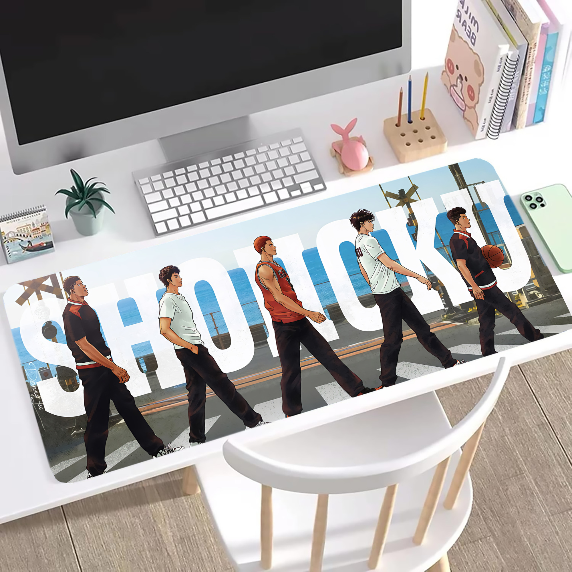 （画像用） SLAM DUNK／スラムダンク ステッチ加工 大判デスクマット／滑り止めマウスパッド