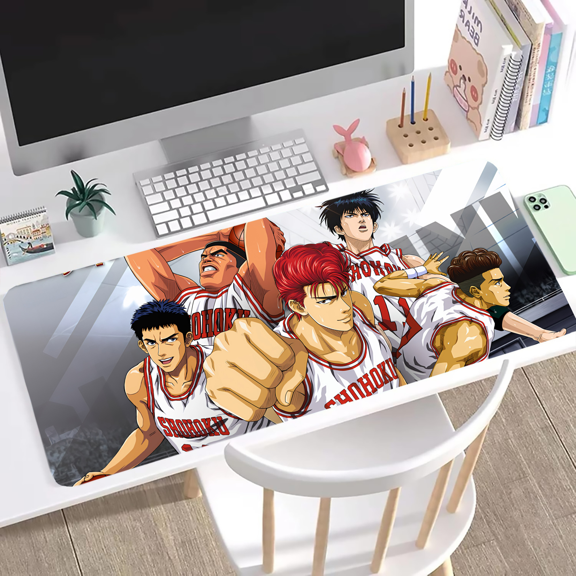 （画像用） SLAM DUNK／スラムダンク ステッチ加工 大判デスクマット／滑り止めマウスパッド