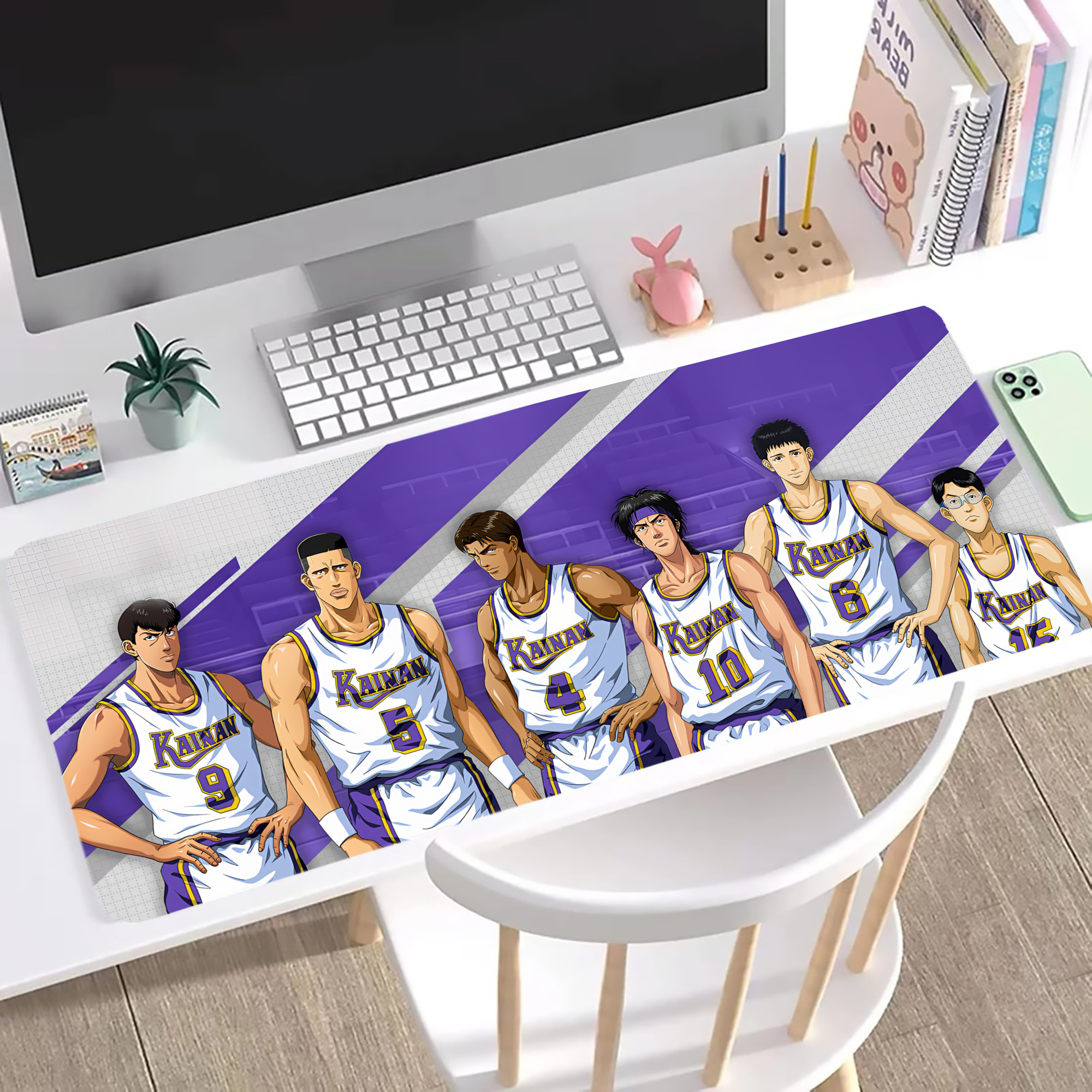 （画像用） SLAM DUNK／スラムダンク ステッチ加工 大判デスクマット／滑り止めマウスパッド