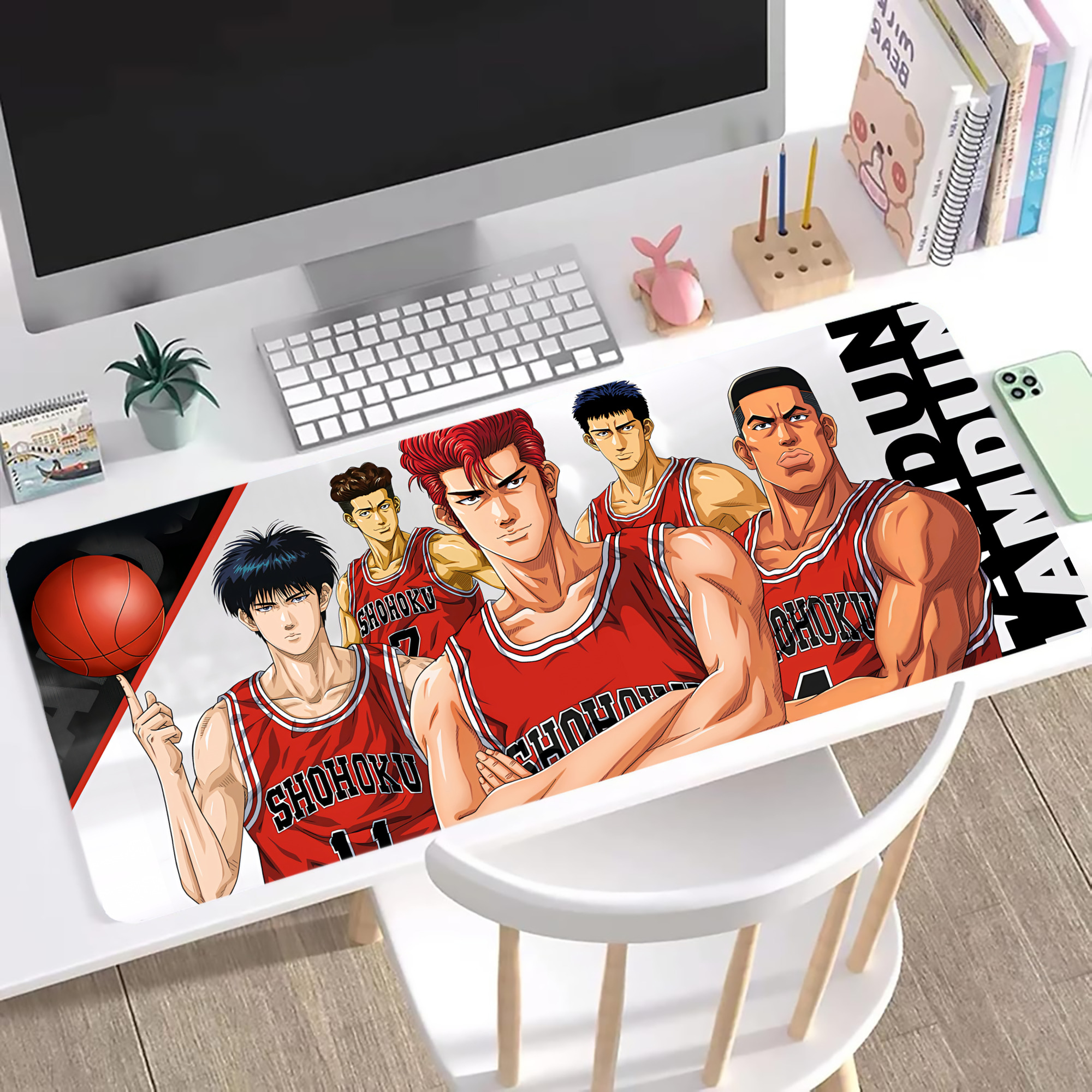 （画像用） SLAM DUNK／スラムダンク ステッチ加工 大判デスクマット／滑り止めマウスパッド