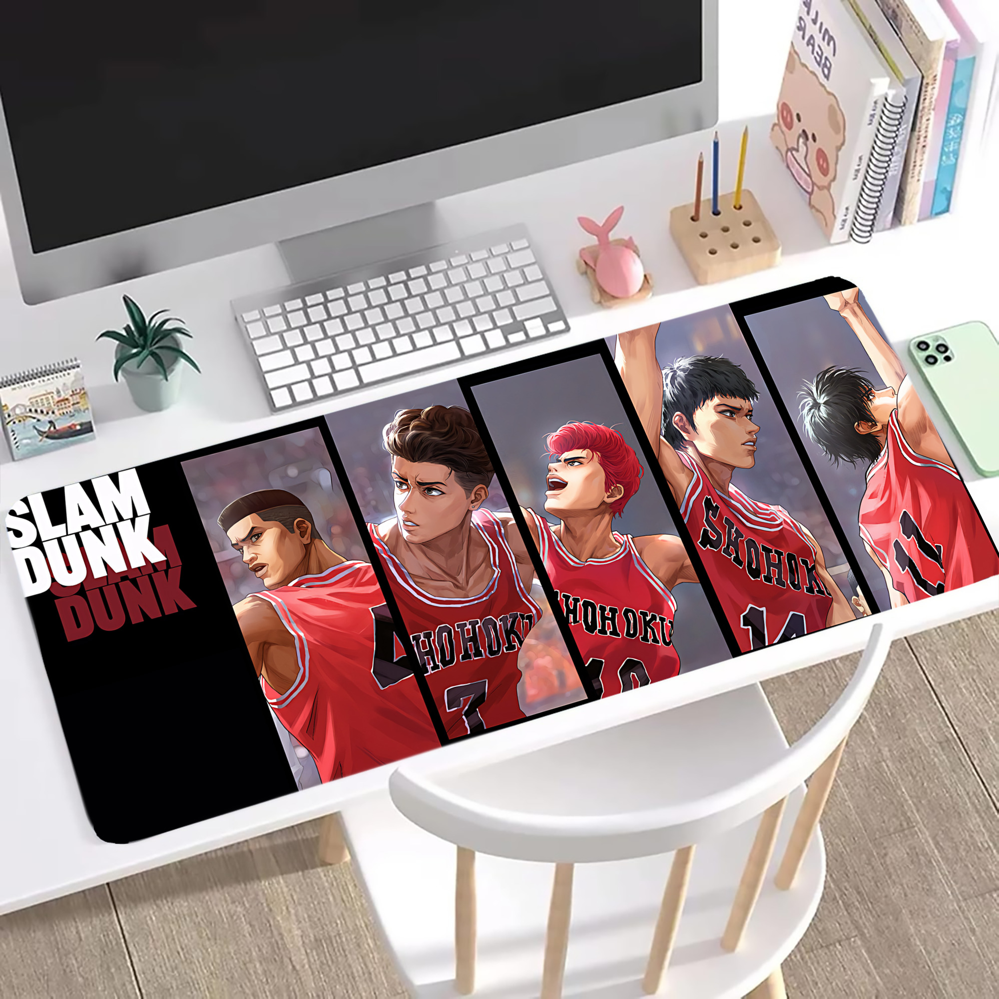 （画像用） SLAM DUNK／スラムダンク ステッチ加工 大判デスクマット／滑り止めマウスパッド