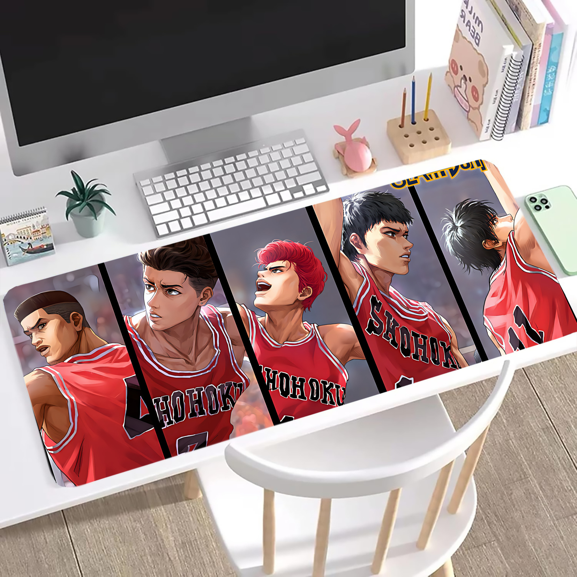 （画像用） SLAM DUNK／スラムダンク ステッチ加工 大判デスクマット／滑り止めマウスパッド