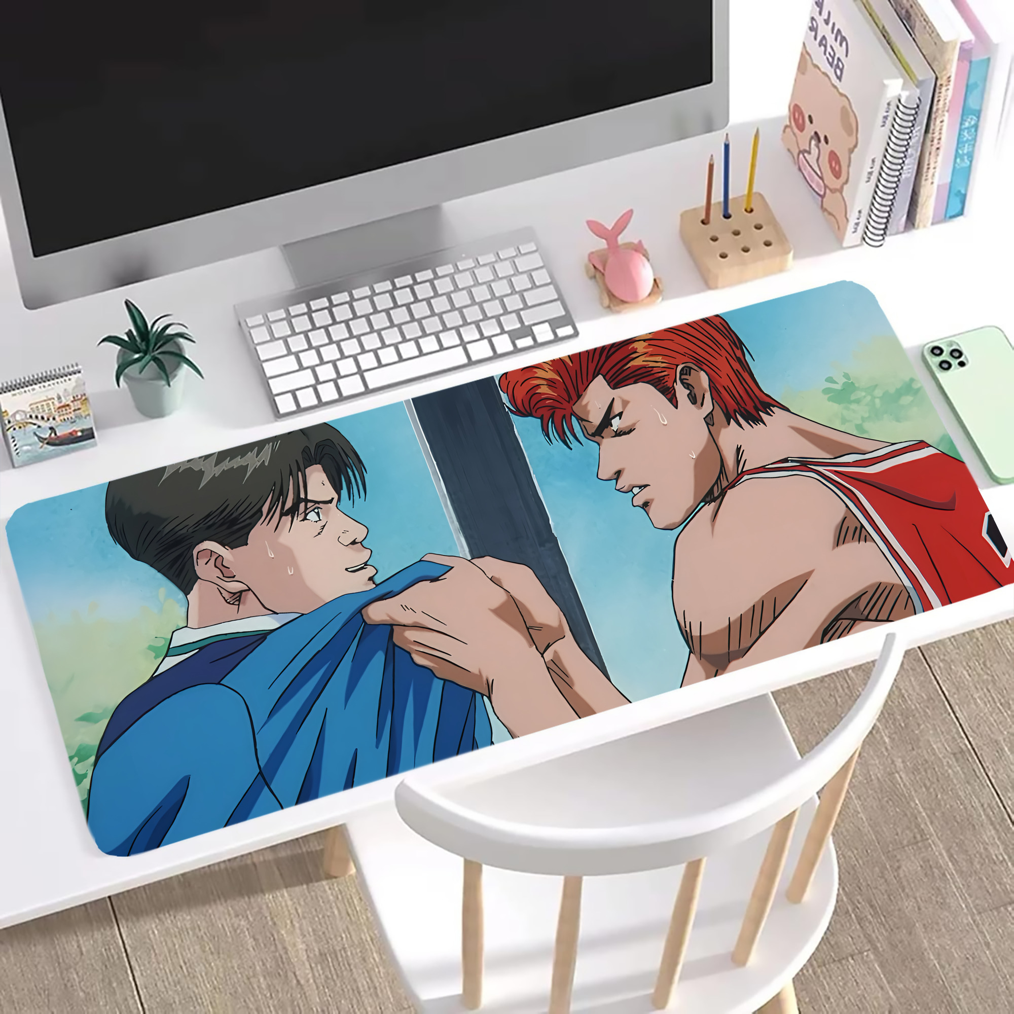 （画像用） SLAM DUNK／スラムダンク ステッチ加工 大判デスクマット／滑り止めマウスパッド