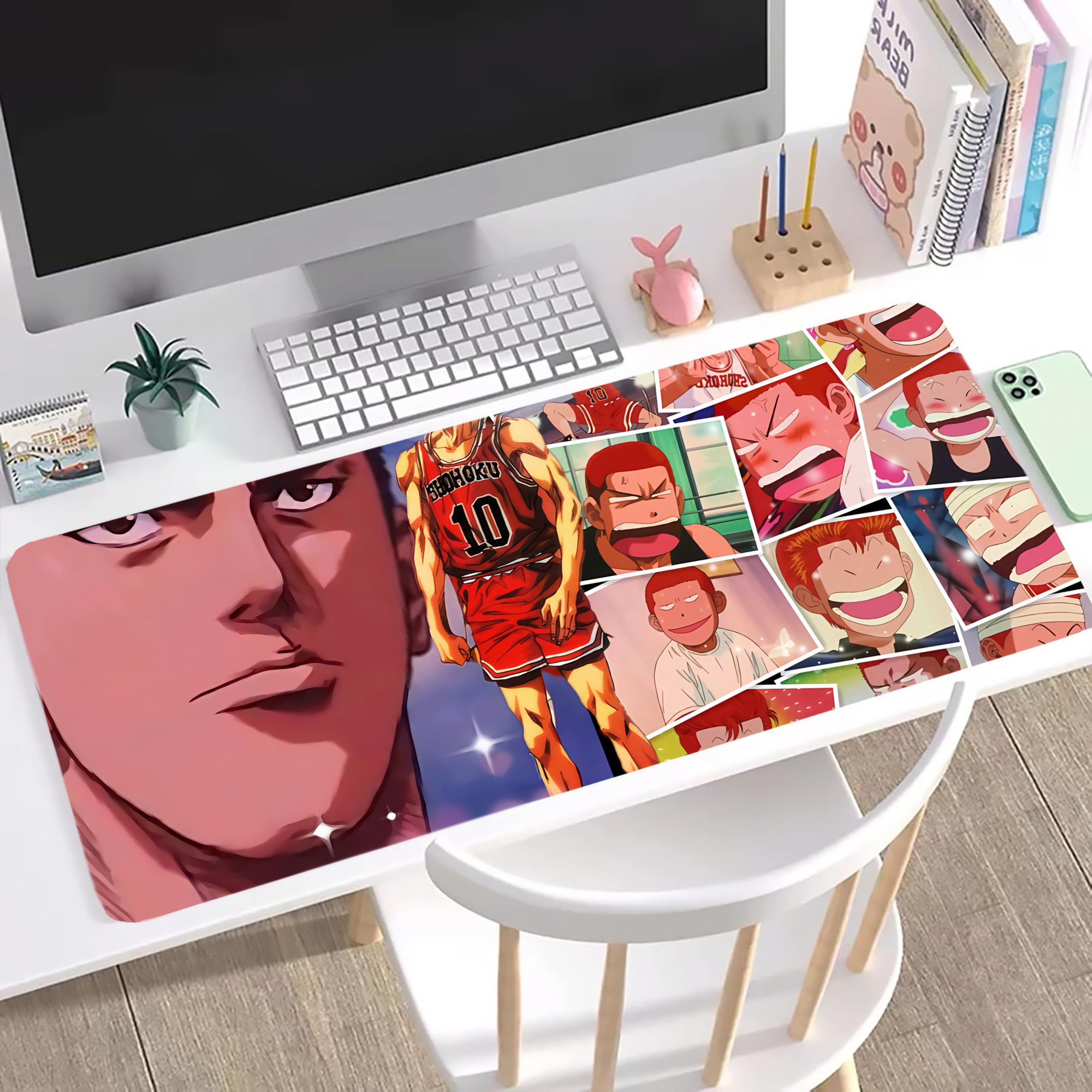 （画像用） SLAM DUNK／スラムダンク ステッチ加工 大判デスクマット／滑り止めマウスパッド