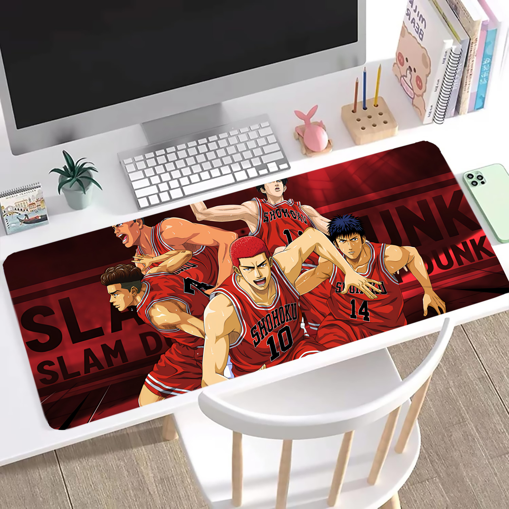 （画像用） SLAM DUNK／スラムダンク ステッチ加工 大判デスクマット／滑り止めマウスパッド