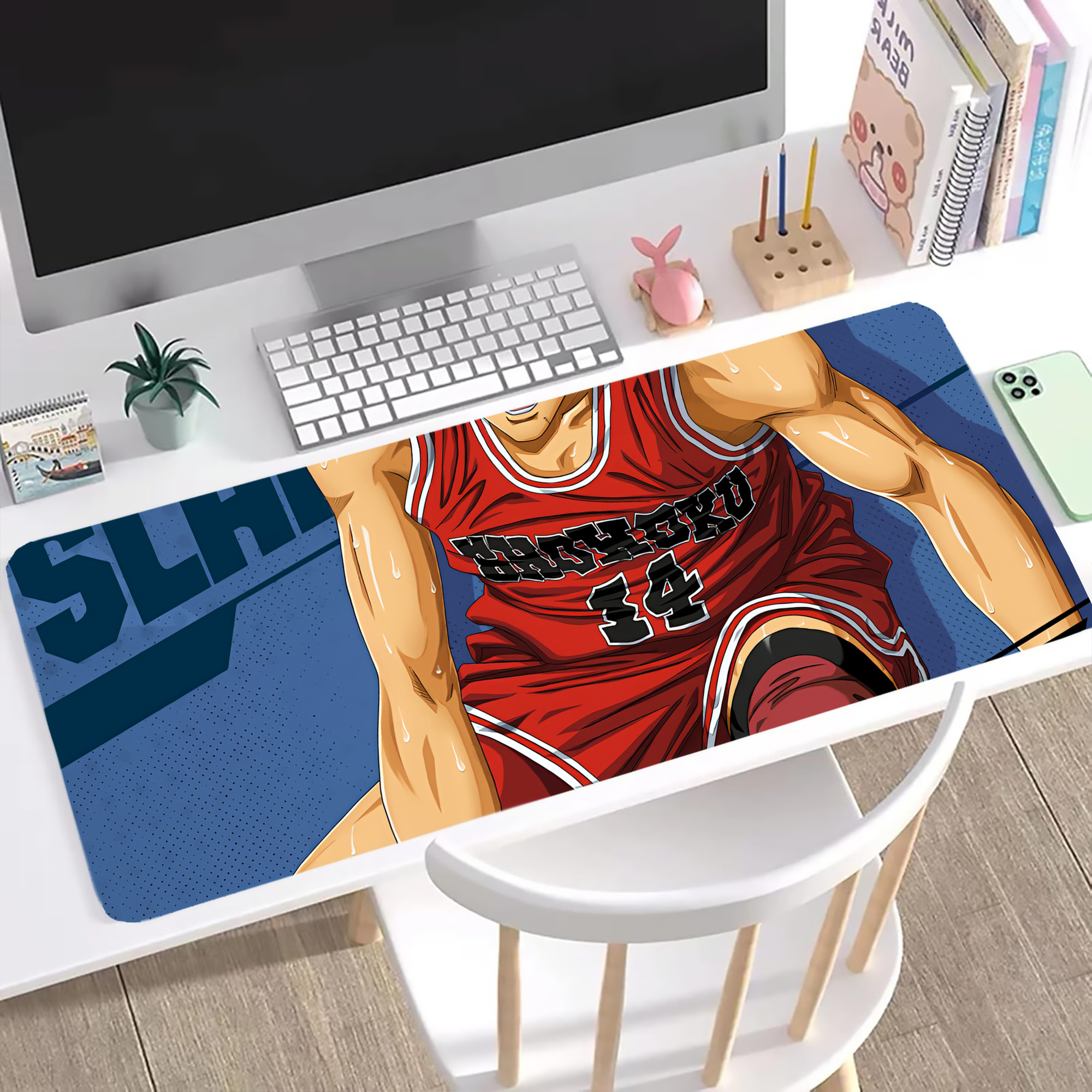（画像用） SLAM DUNK／スラムダンク ステッチ加工 大判デスクマット／滑り止めマウスパッド