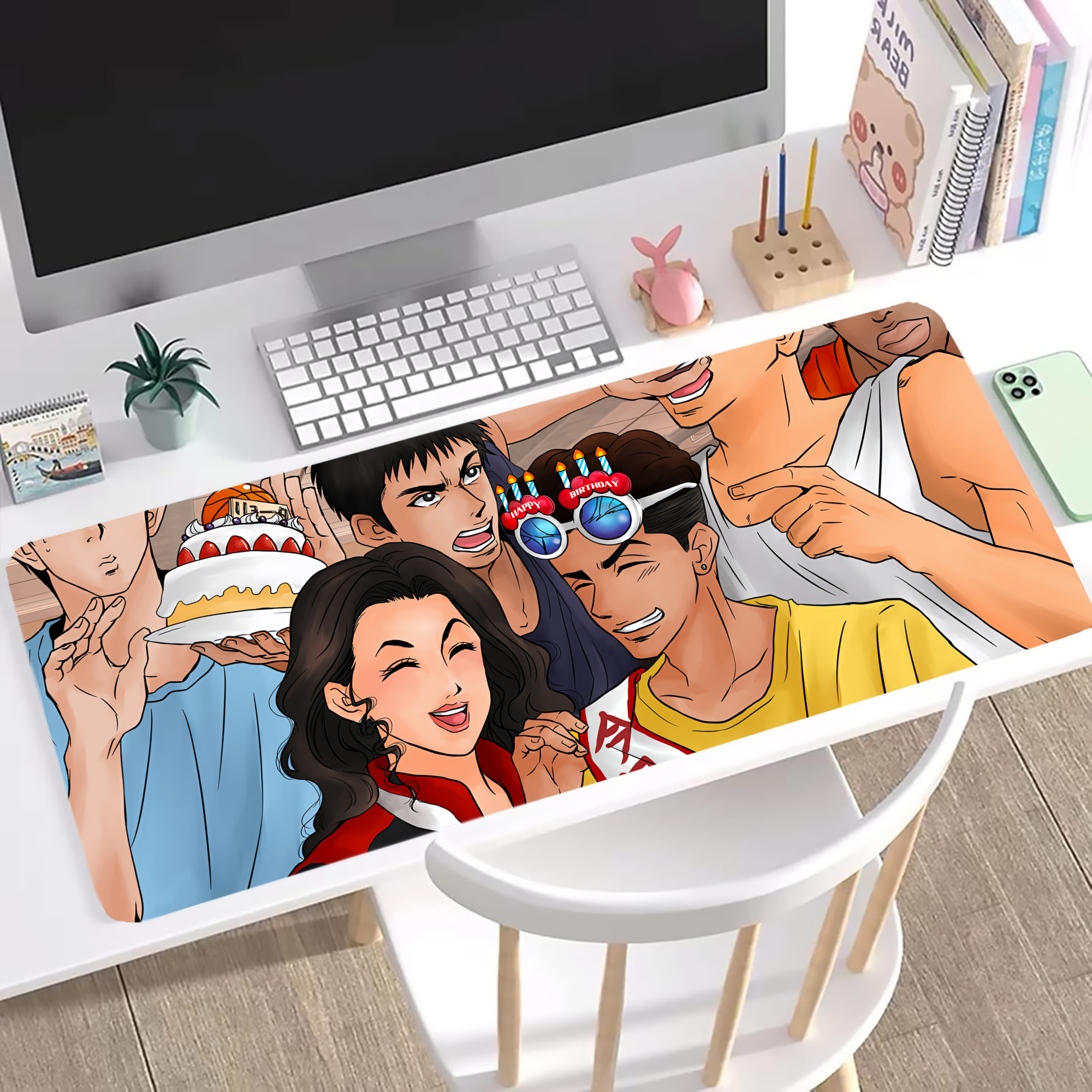 （画像用） SLAM DUNK／スラムダンク ステッチ加工 大判デスクマット／滑り止めマウスパッド