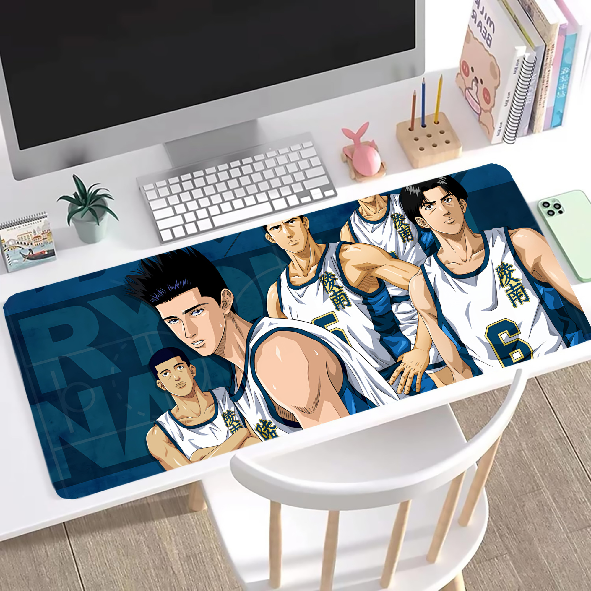 （画像用） SLAM DUNK／スラムダンク ステッチ加工 大判デスクマット／滑り止めマウスパッド