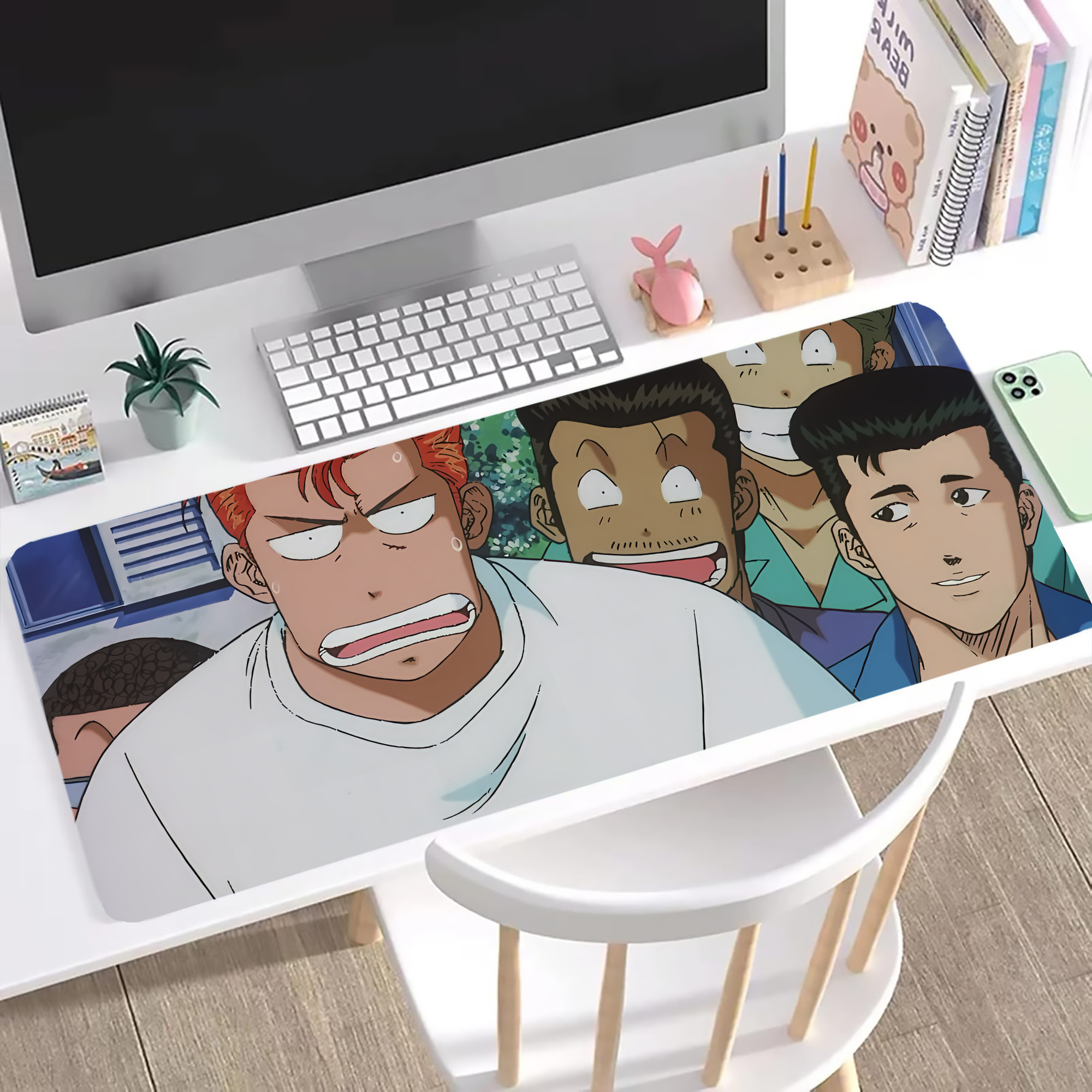 （画像用） SLAM DUNK／スラムダンク ステッチ加工 大判デスクマット／滑り止めマウスパッド