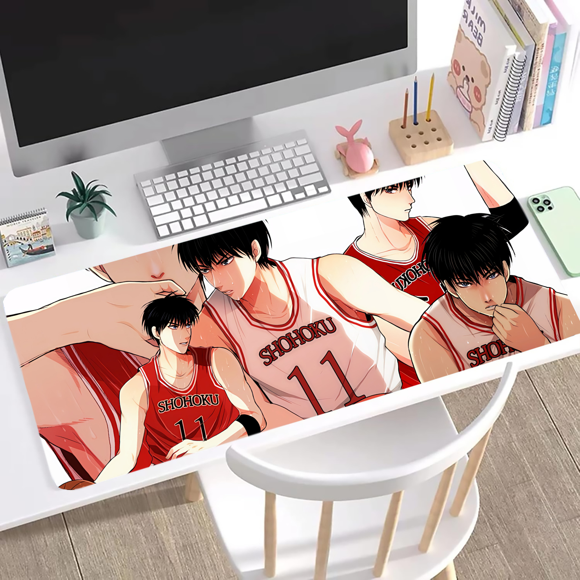 （画像用） SLAM DUNK／スラムダンク ステッチ加工 大判デスクマット／滑り止めマウスパッド