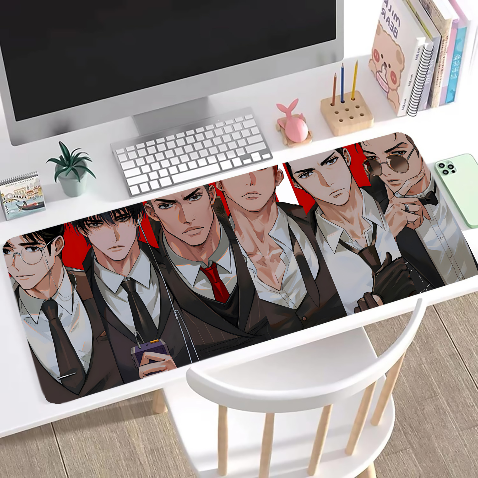 （画像用） SLAM DUNK／スラムダンク ステッチ加工 大判デスクマット／滑り止めマウスパッド