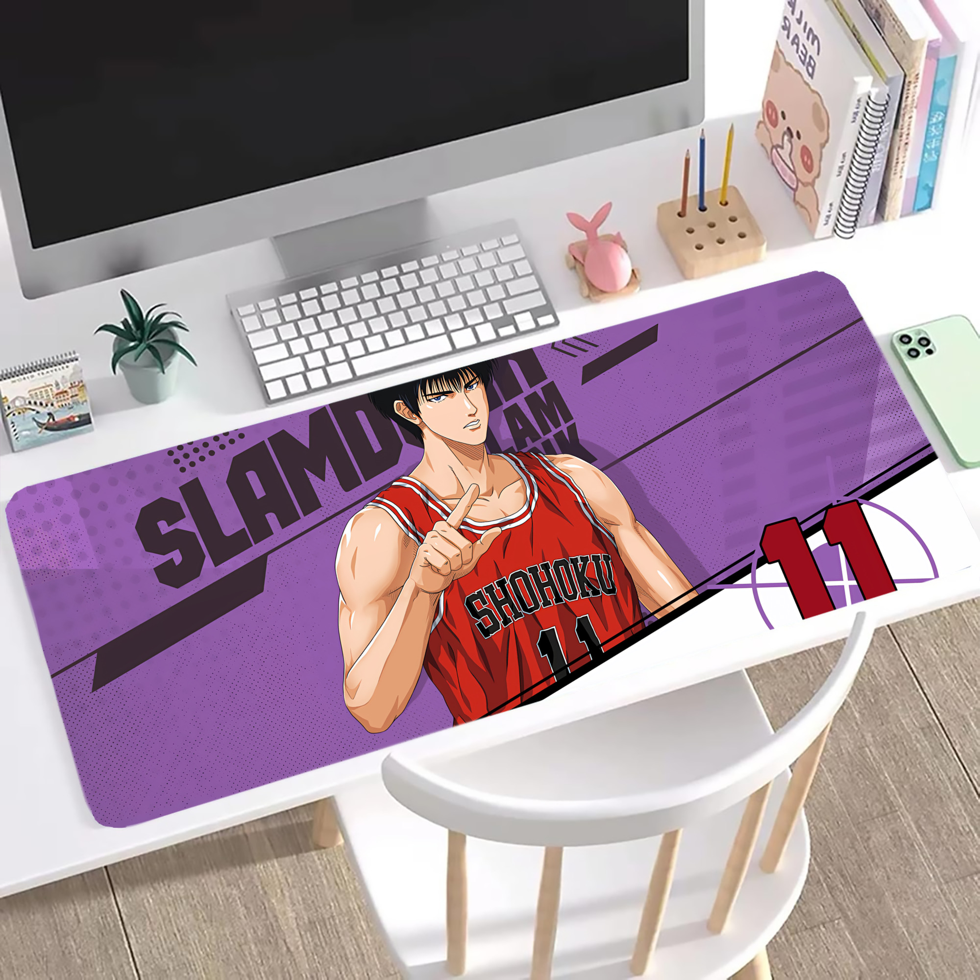 （画像用） SLAM DUNK／スラムダンク ステッチ加工 大判デスクマット／滑り止めマウスパッド
