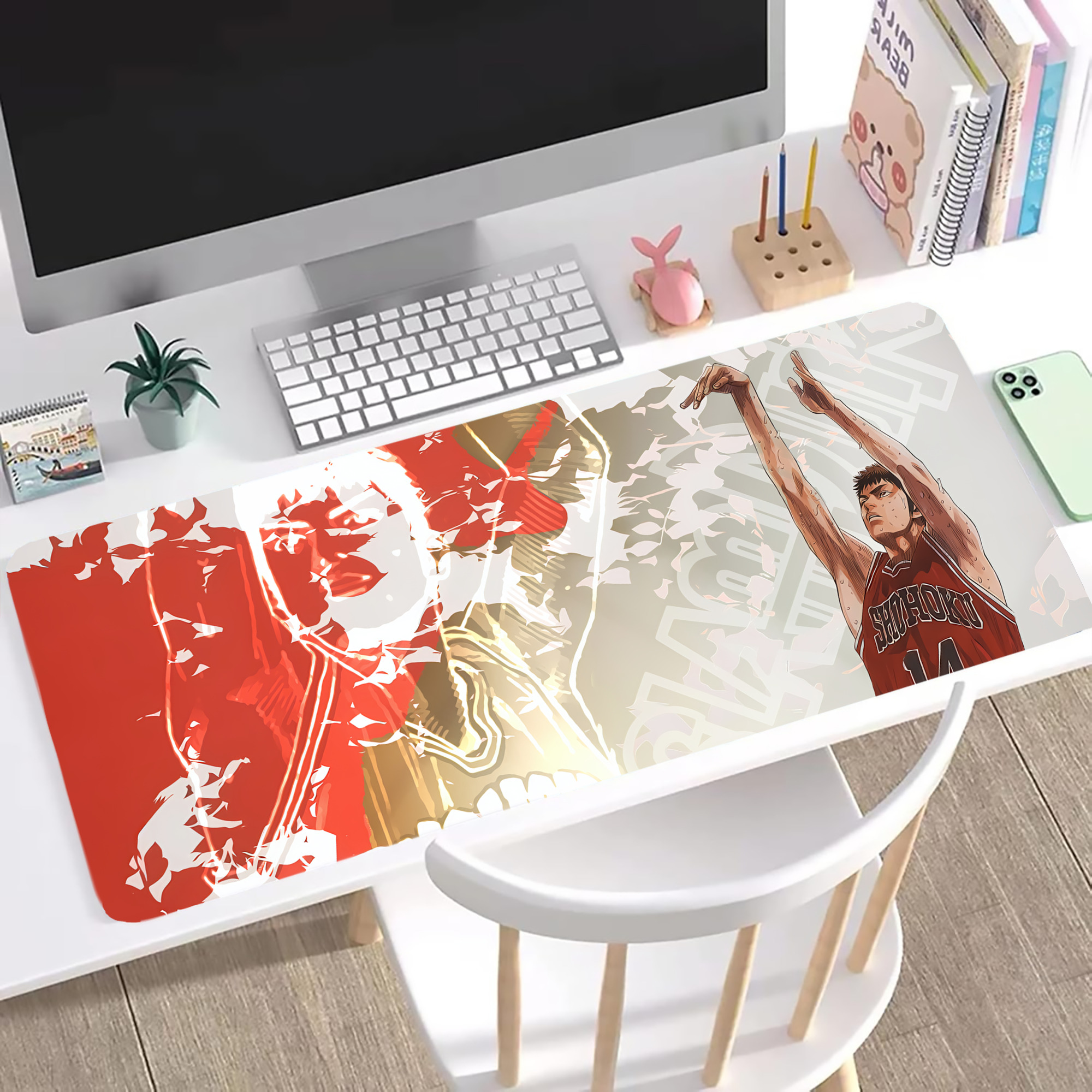（画像用） SLAM DUNK／スラムダンク ステッチ加工 大判デスクマット／滑り止めマウスパッド