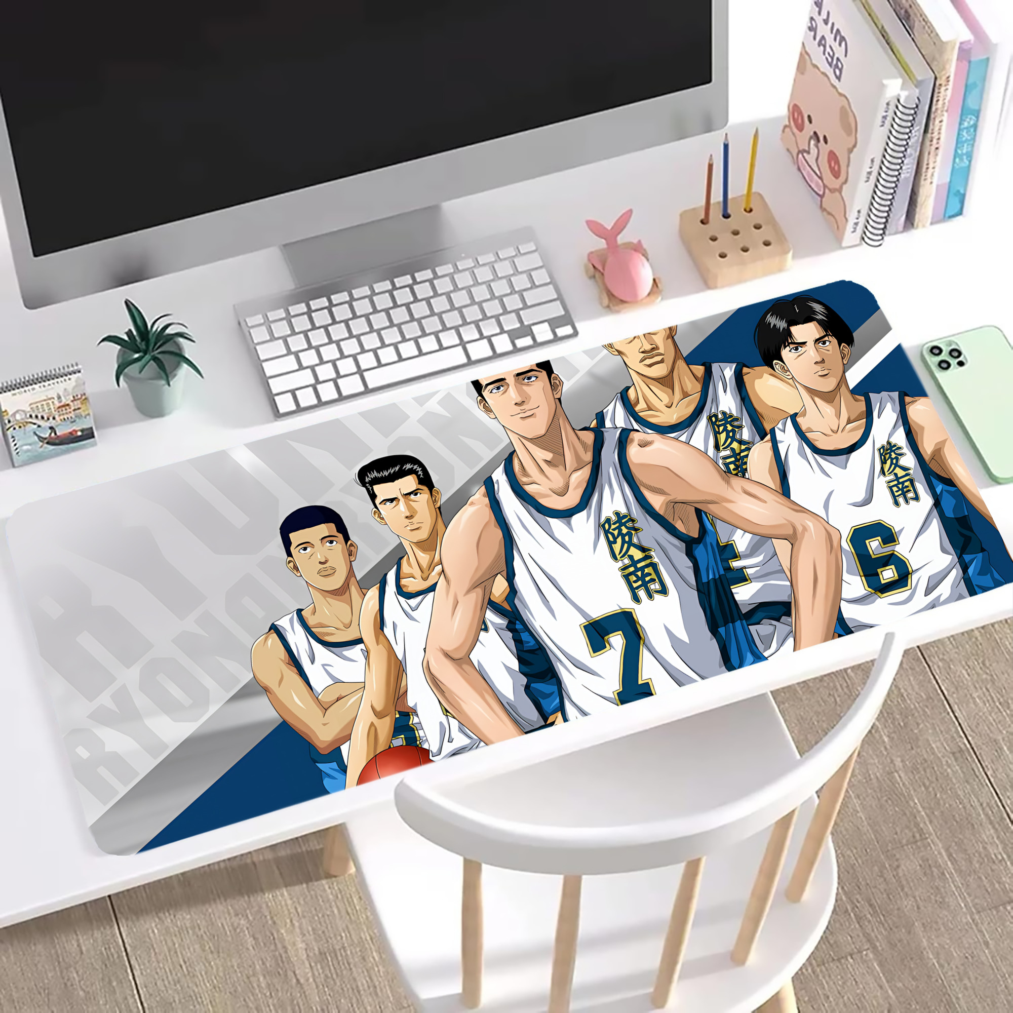 （画像用） SLAM DUNK／スラムダンク ステッチ加工 大判デスクマット／滑り止めマウスパッド