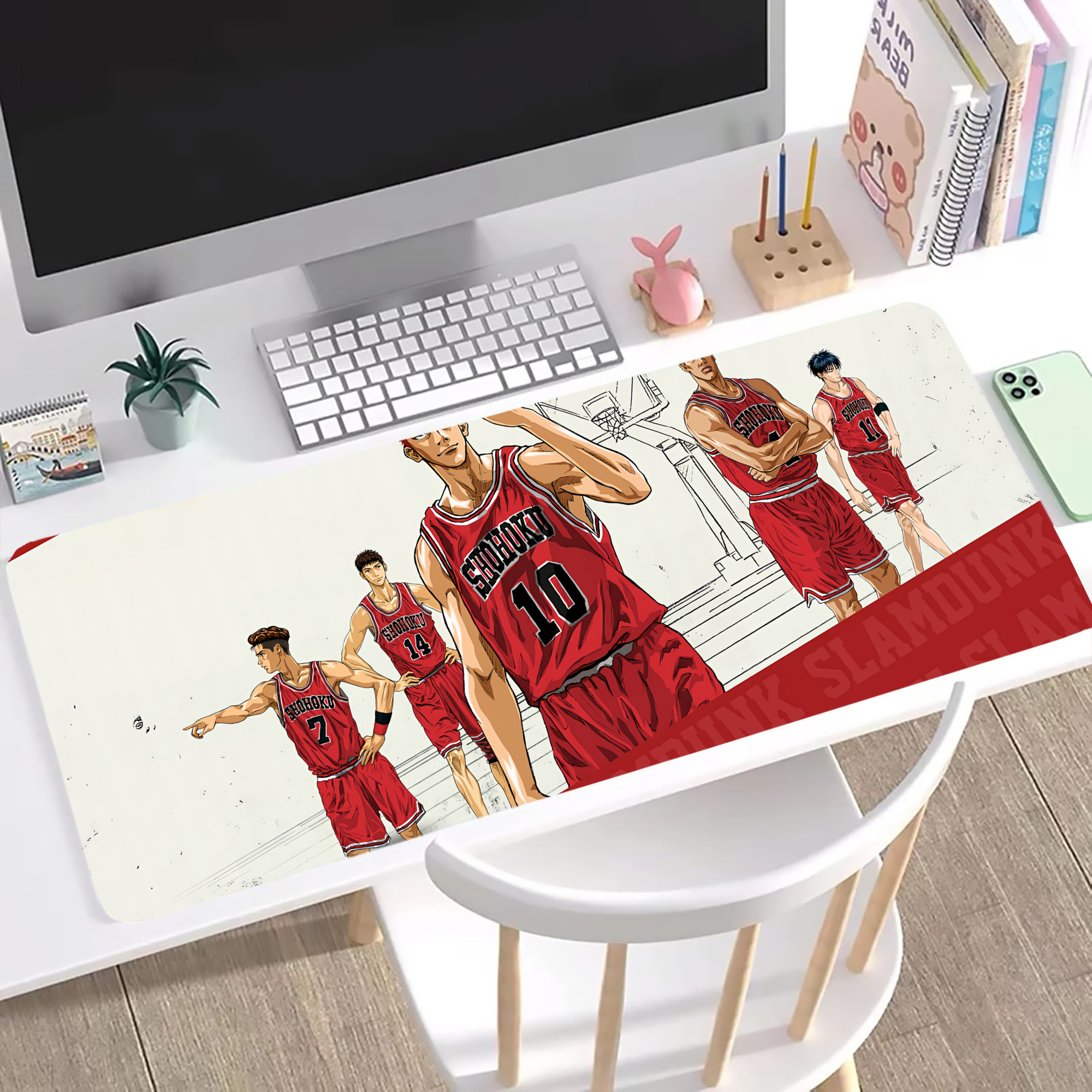 （画像用） SLAM DUNK／スラムダンク ステッチ加工 大判デスクマット／滑り止めマウスパッド