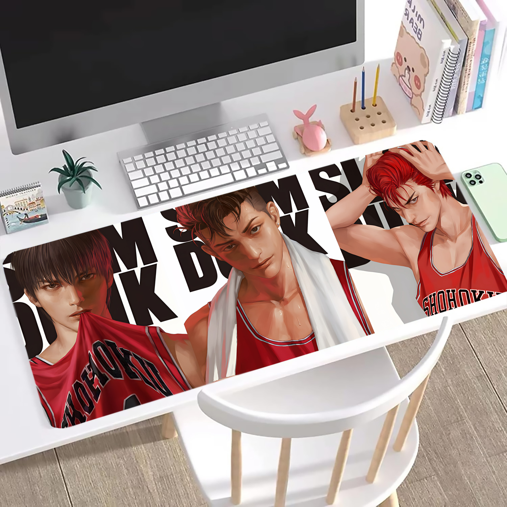 （画像用） SLAM DUNK／スラムダンク ステッチ加工 大判デスクマット／滑り止めマウスパッド